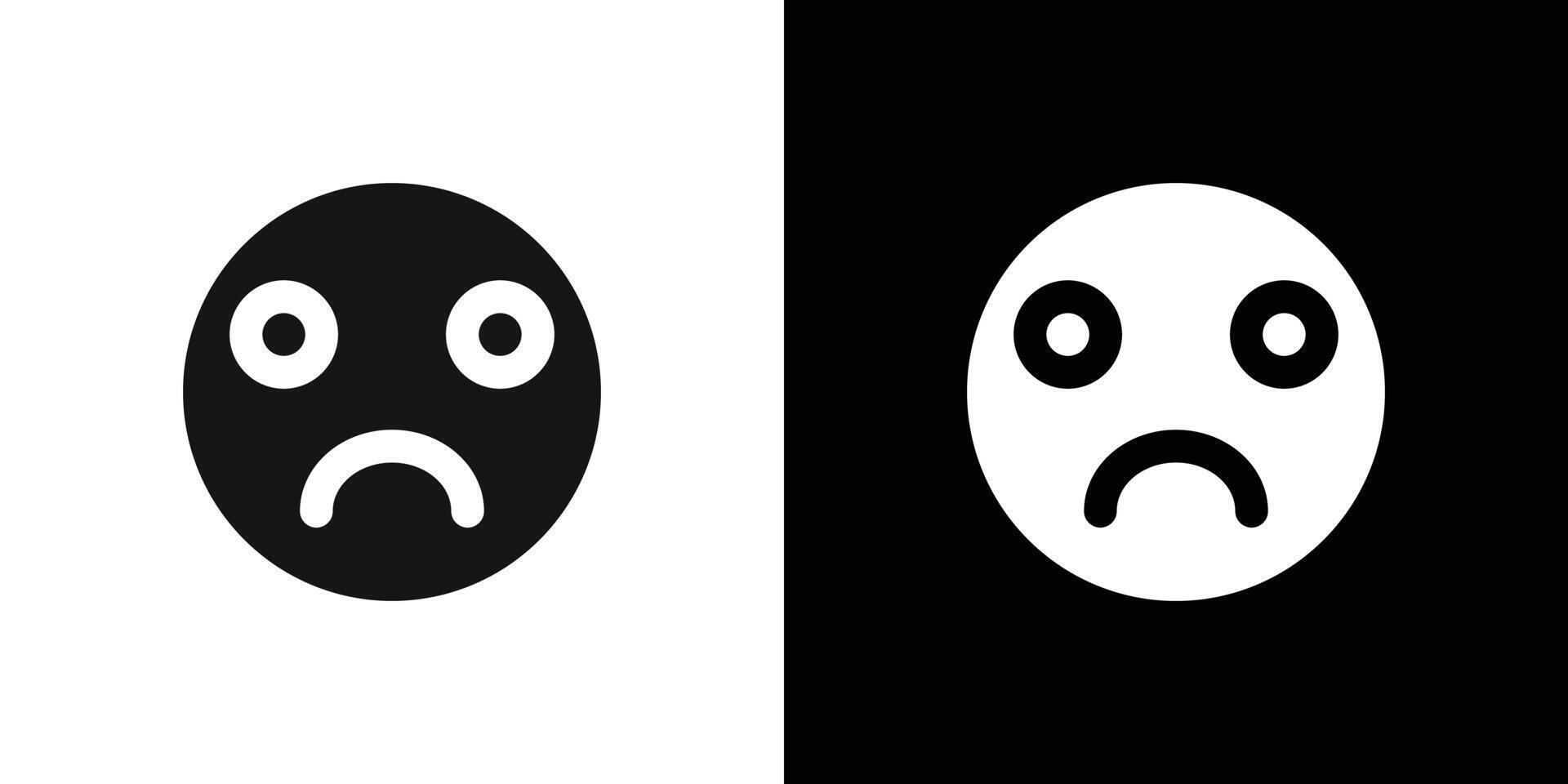 sad icon Flat fill set collection vector