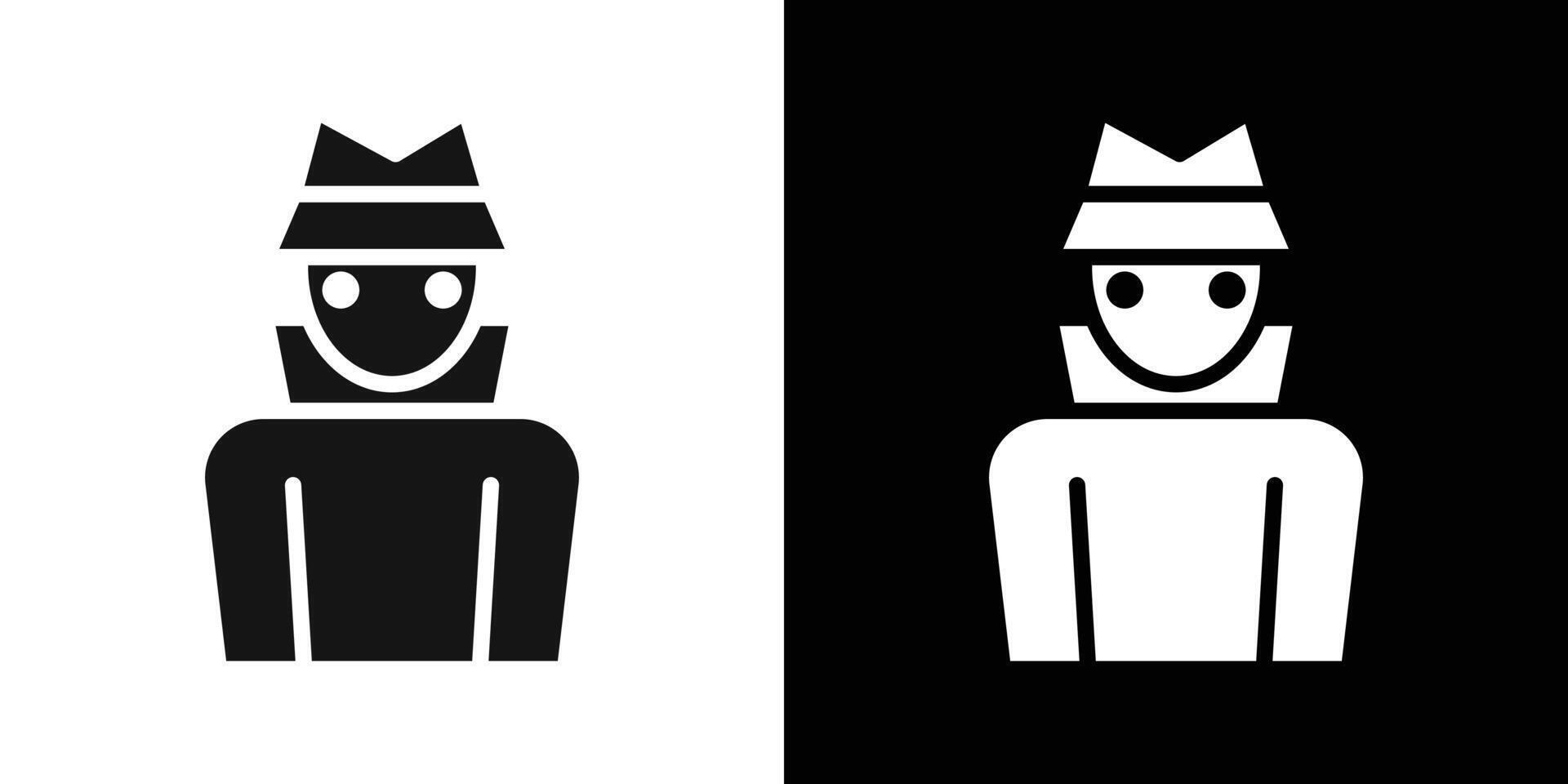 Secret agent icon Flat fill set collection vector