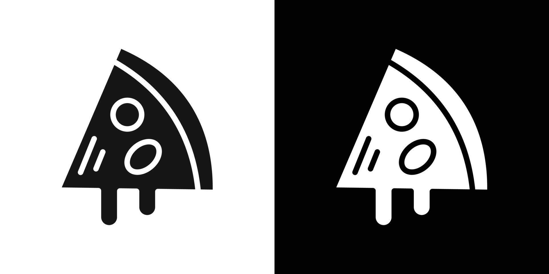 slice of pizza icon Flat fill set collection vector