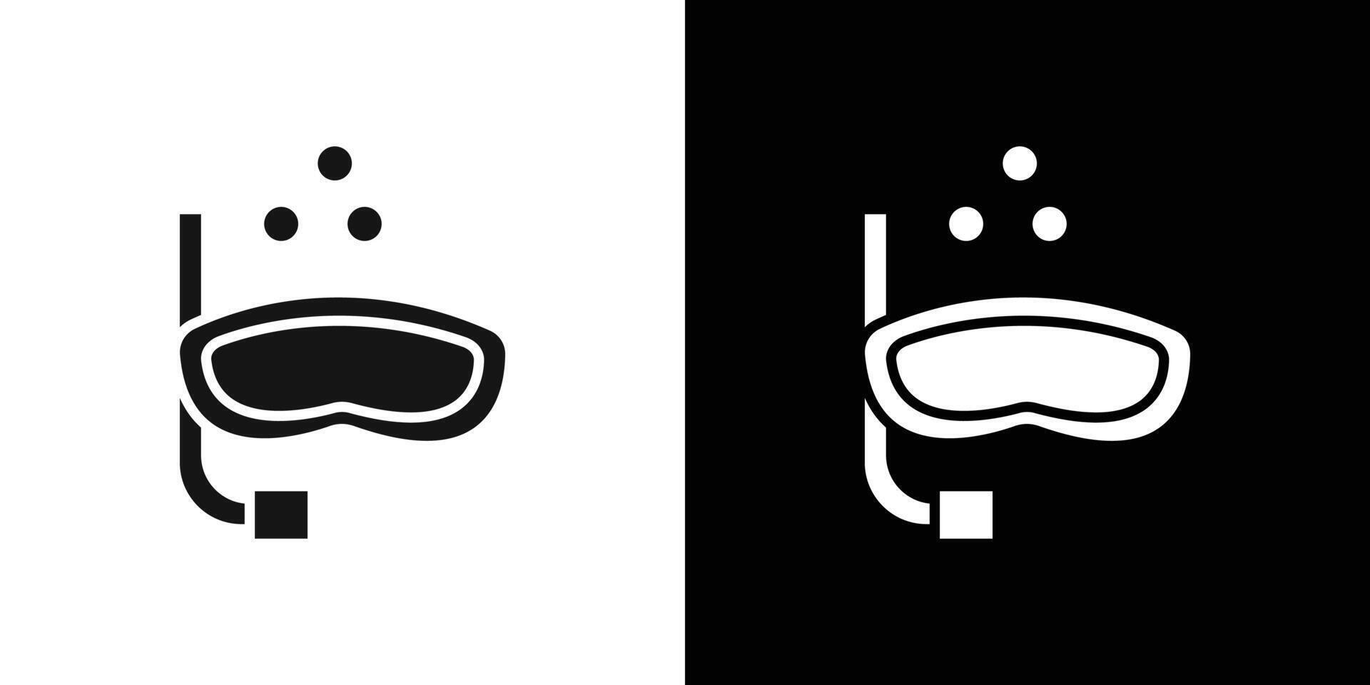Snorkeling under water icon Flat fill set collection vector