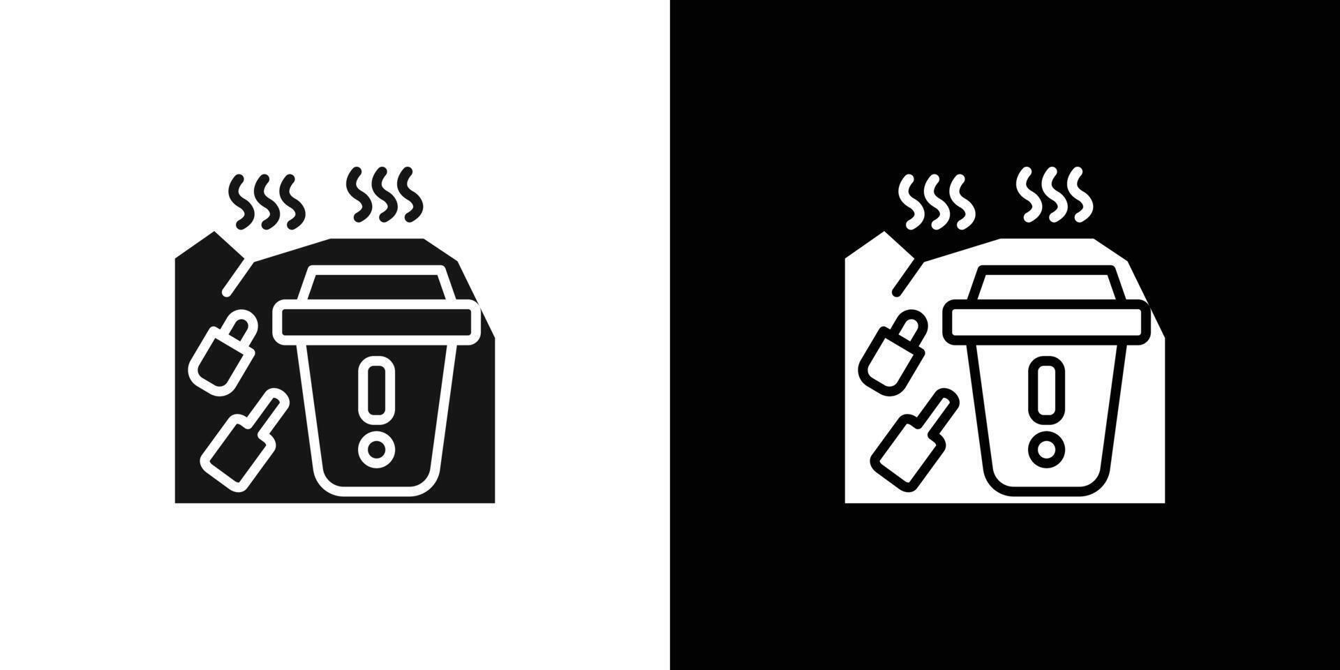 Solid waste icon Flat fill set collection vector