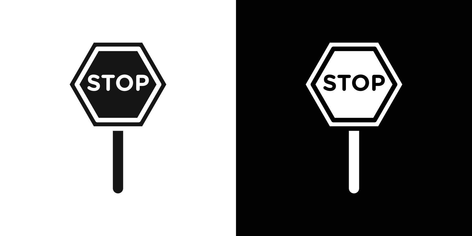Stop Sign Icon Flat fill set collection vector