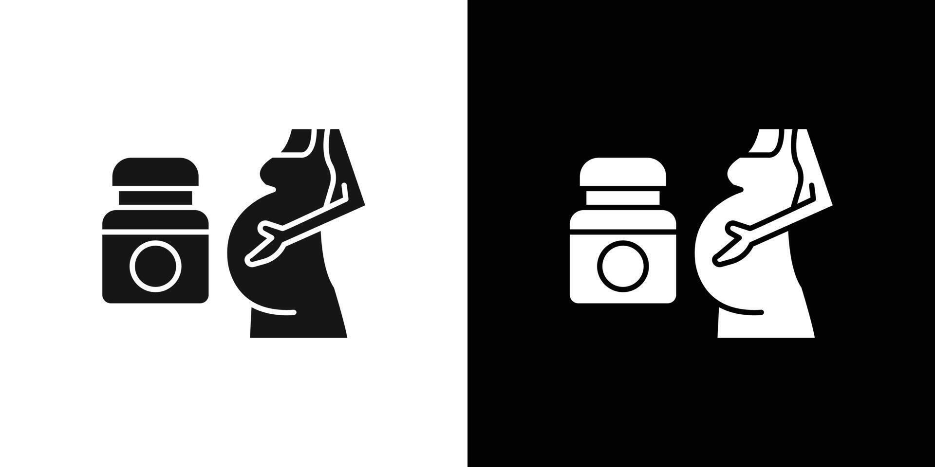 Supplements for pregnant women icon Flat fill set collection vector
