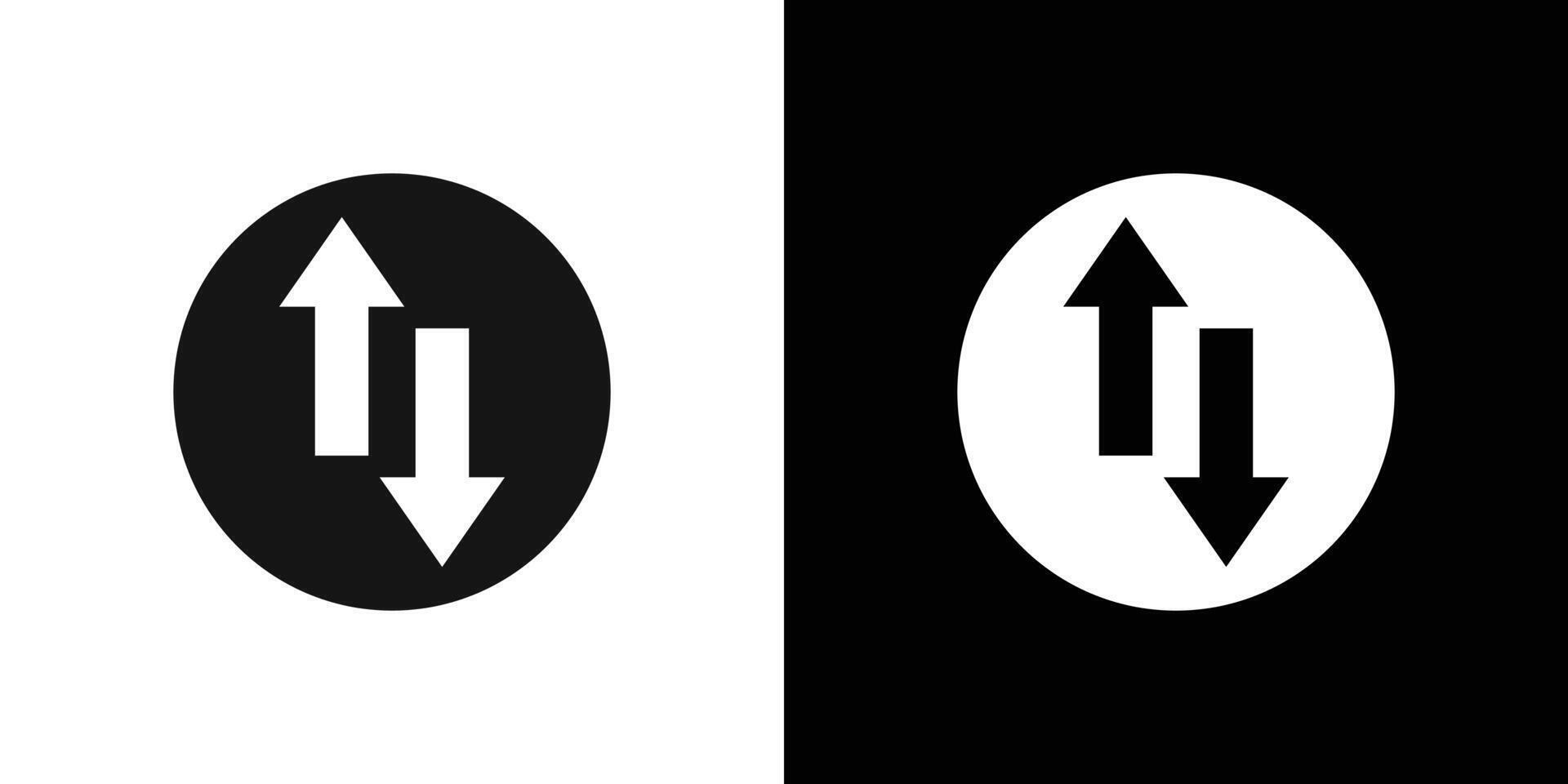Up and down arrows icon Flat fill set collection vector