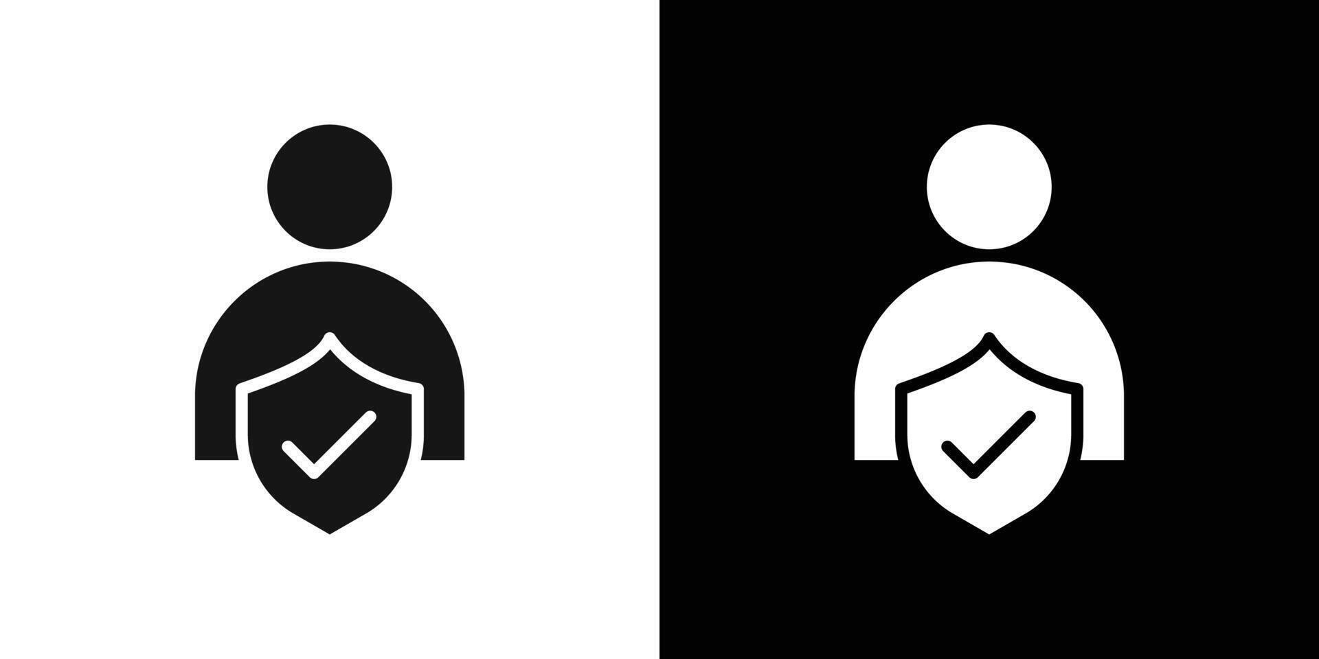 User protection shield icon Flat fill set collection vector