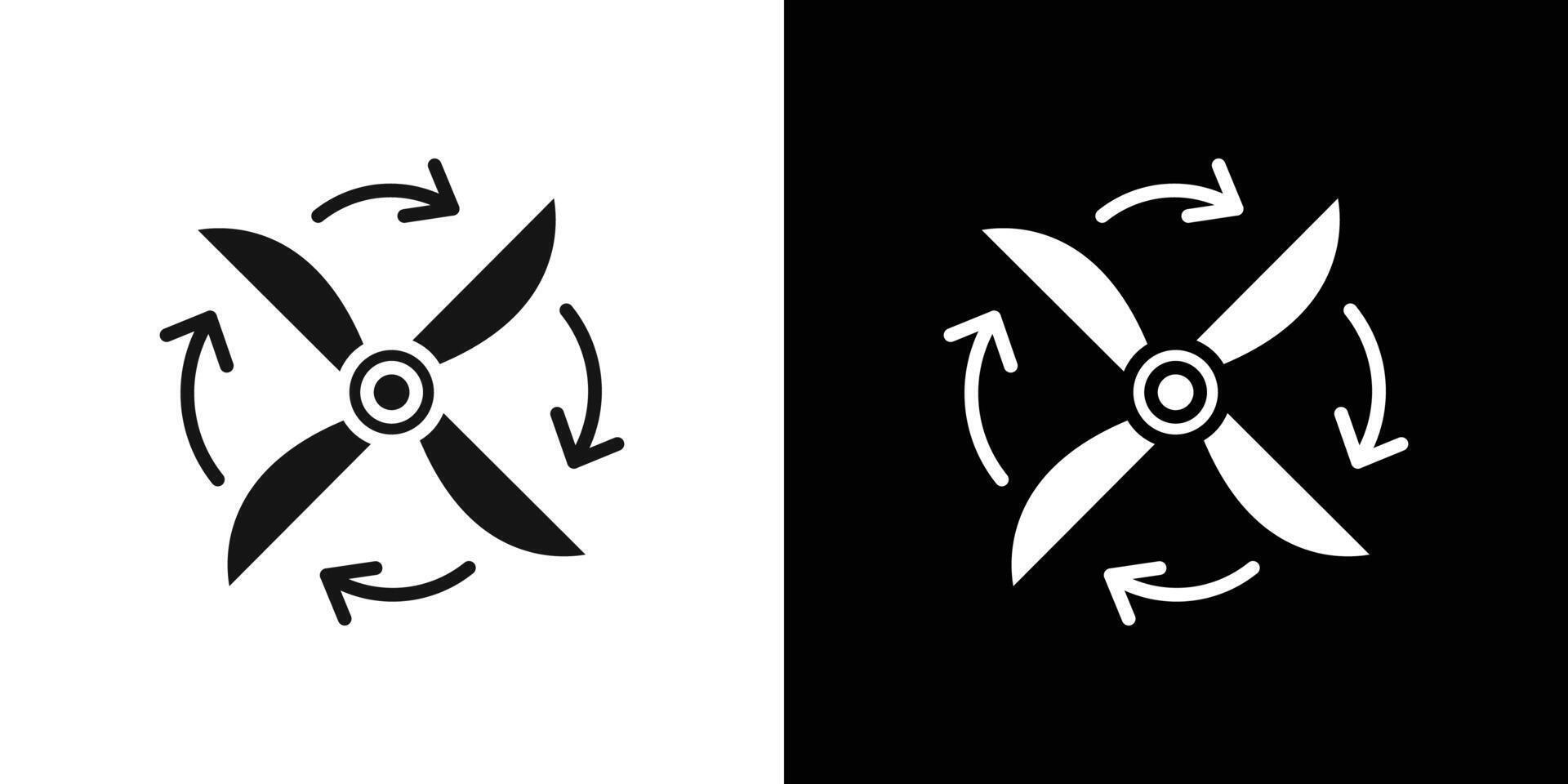 Ventilation icon Flat fill set collection vector
