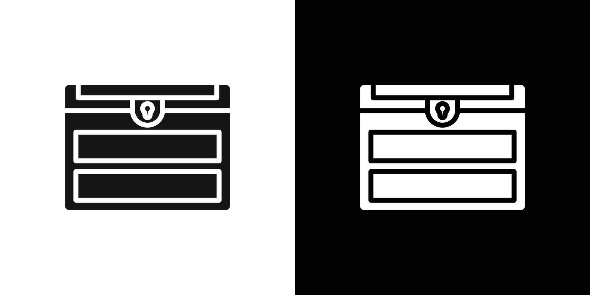 Wooden chest icon Flat fill set collection vector