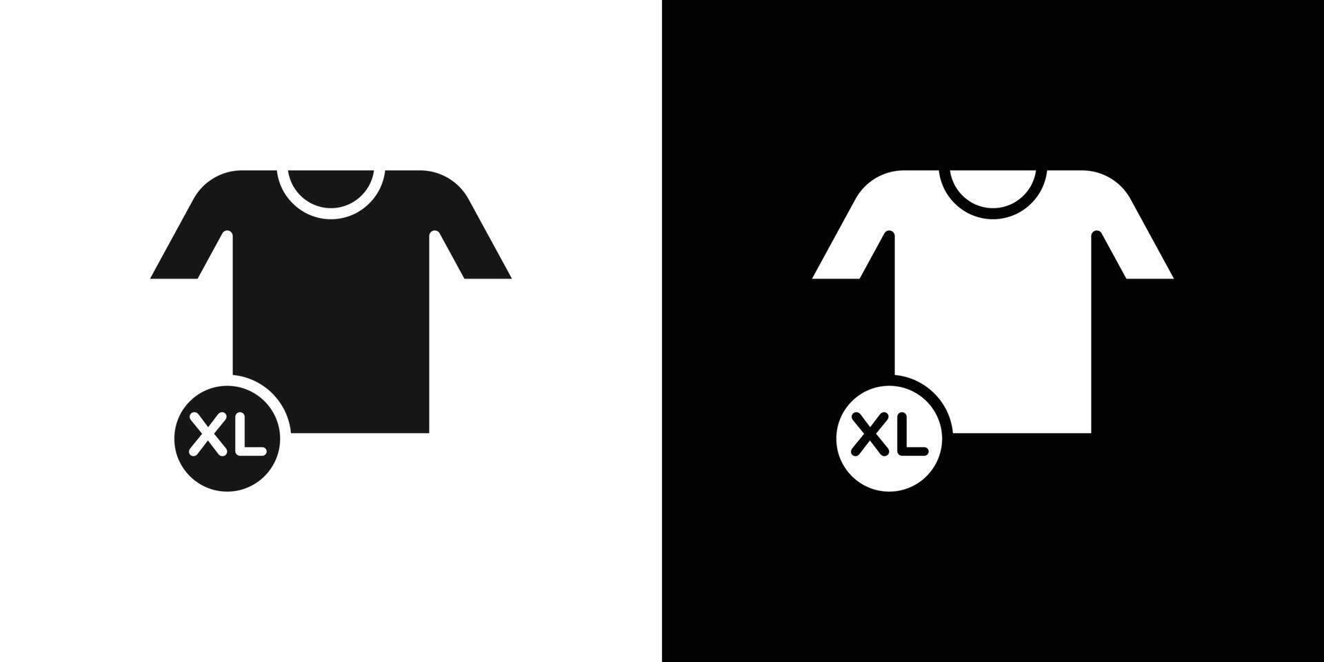 XL Shirt Size Icon Flat fill set collection vector