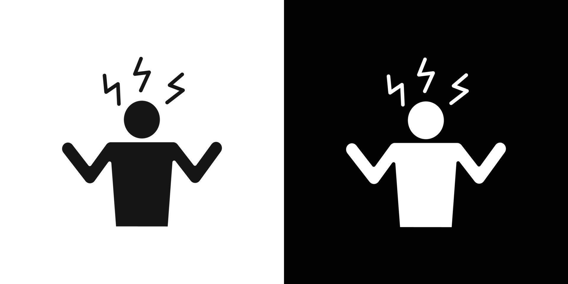 Angry person icon flat line symbol set. vector