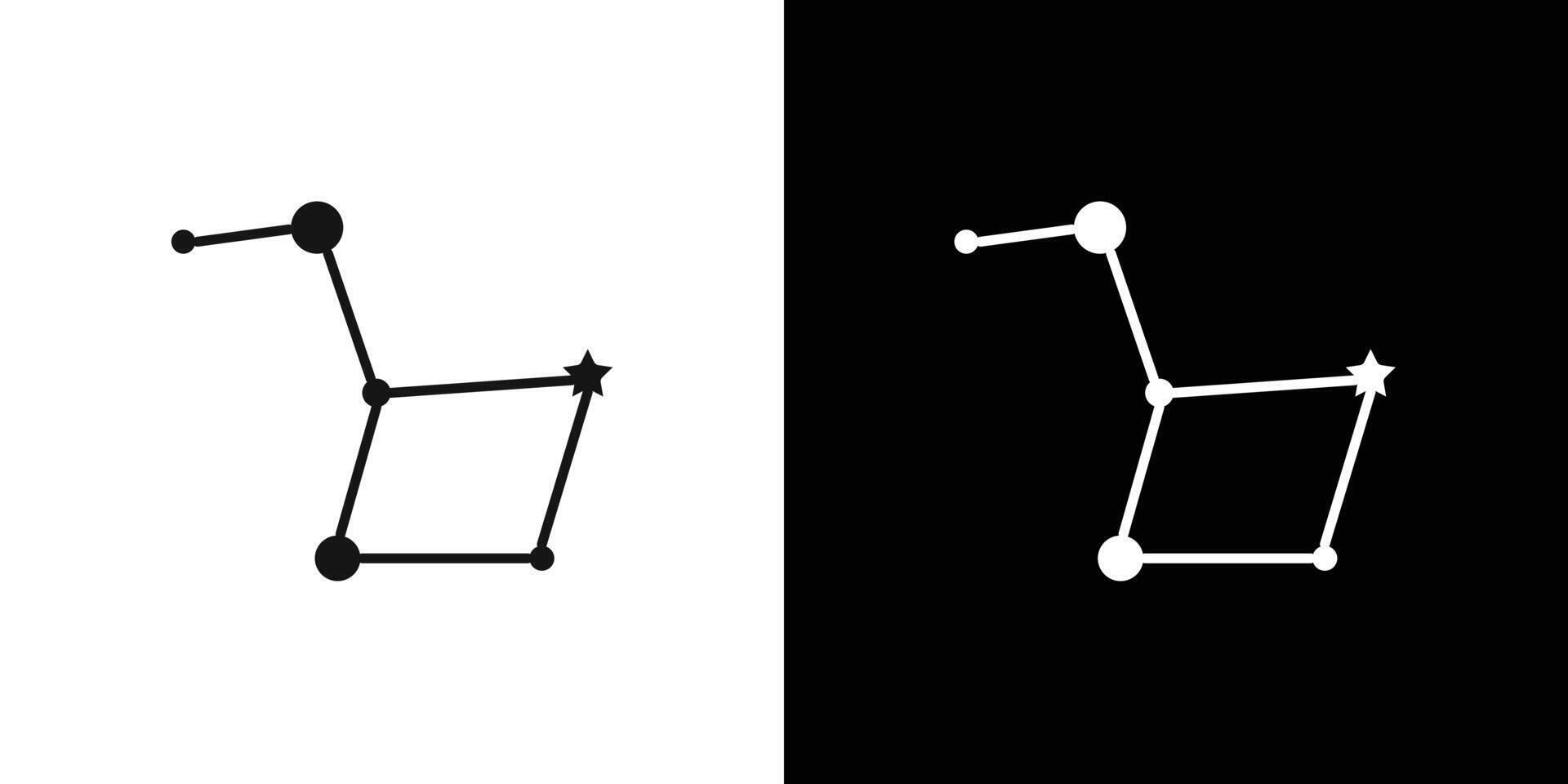 Big dipper icon flat line symbol set. vector