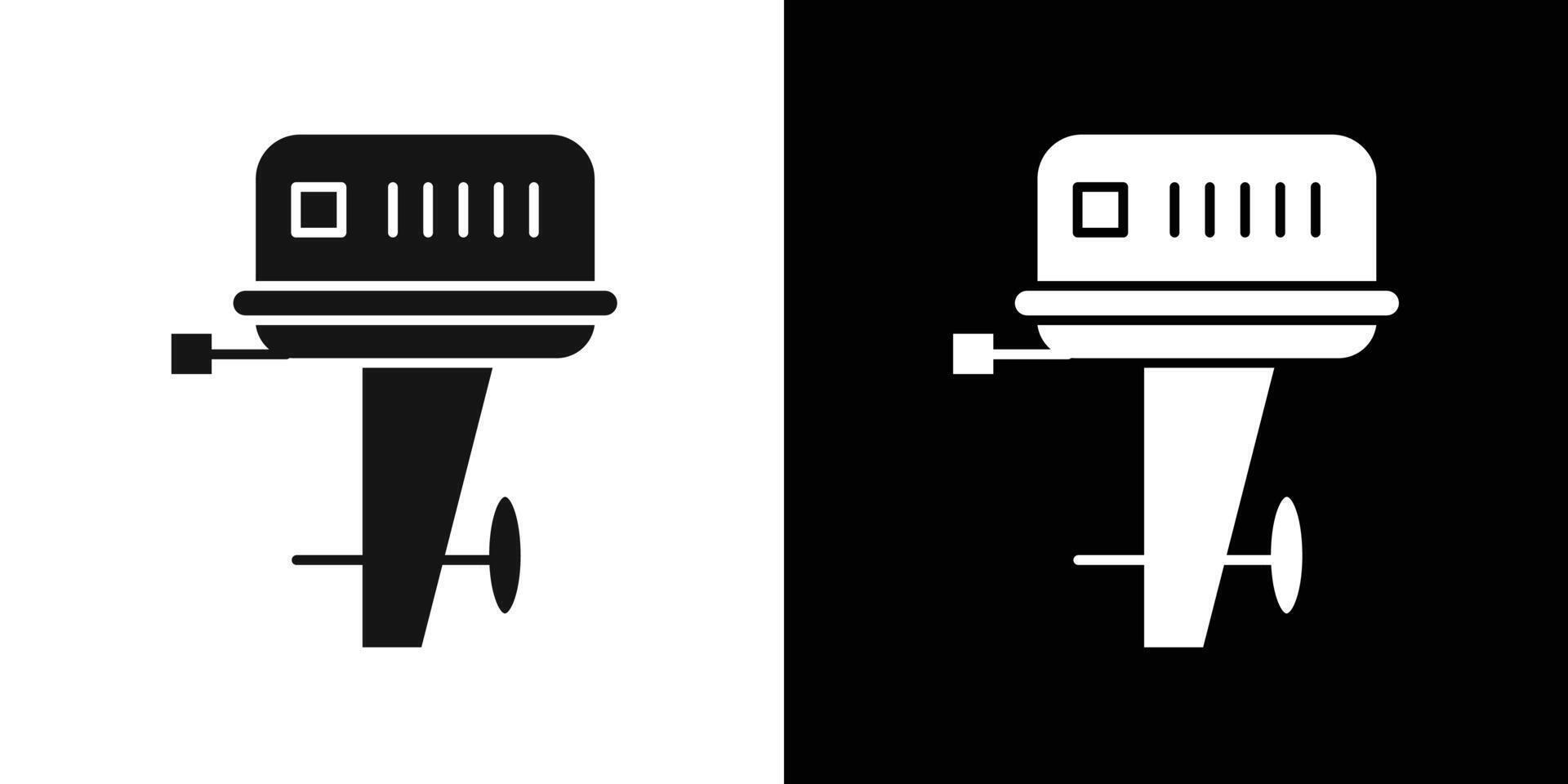 Boat engine icon flat line symbol set. vector