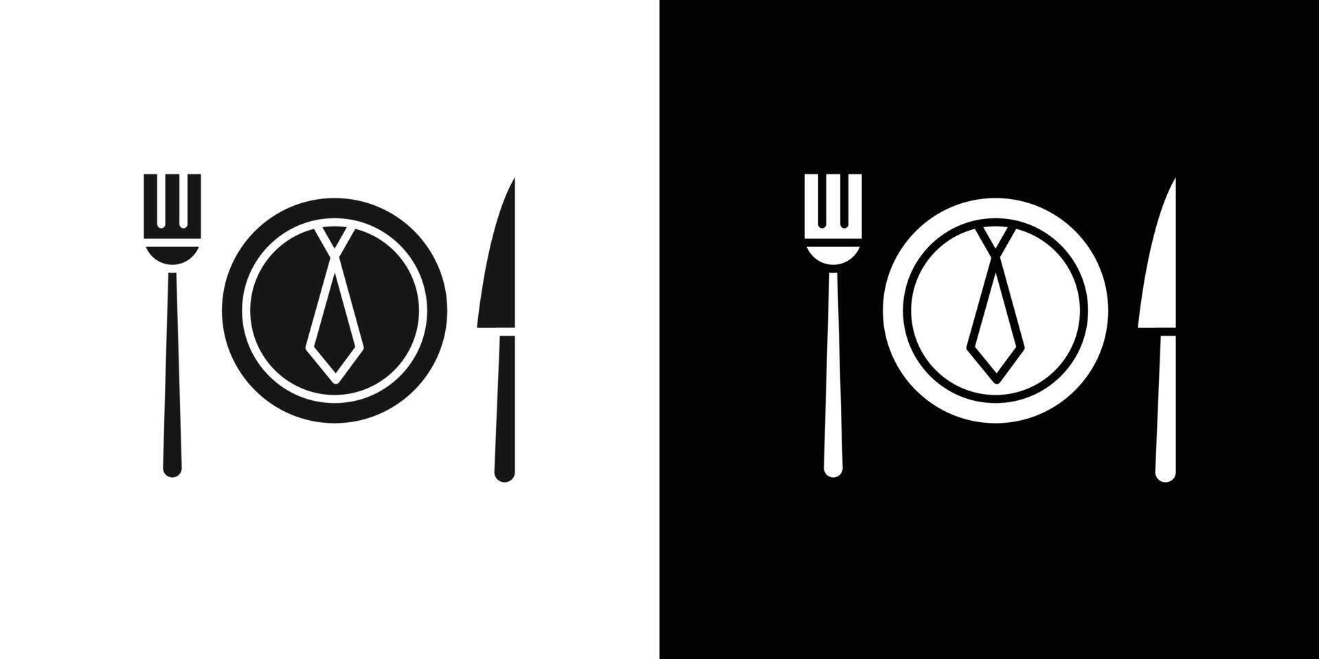 Business lunch dinner icon flat line symbol set. vector