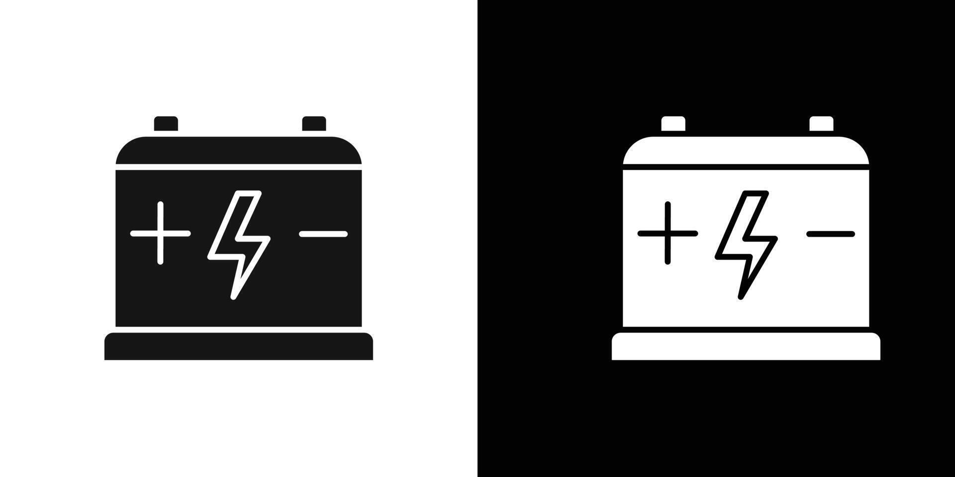Car battery icon flat line symbol set. vector