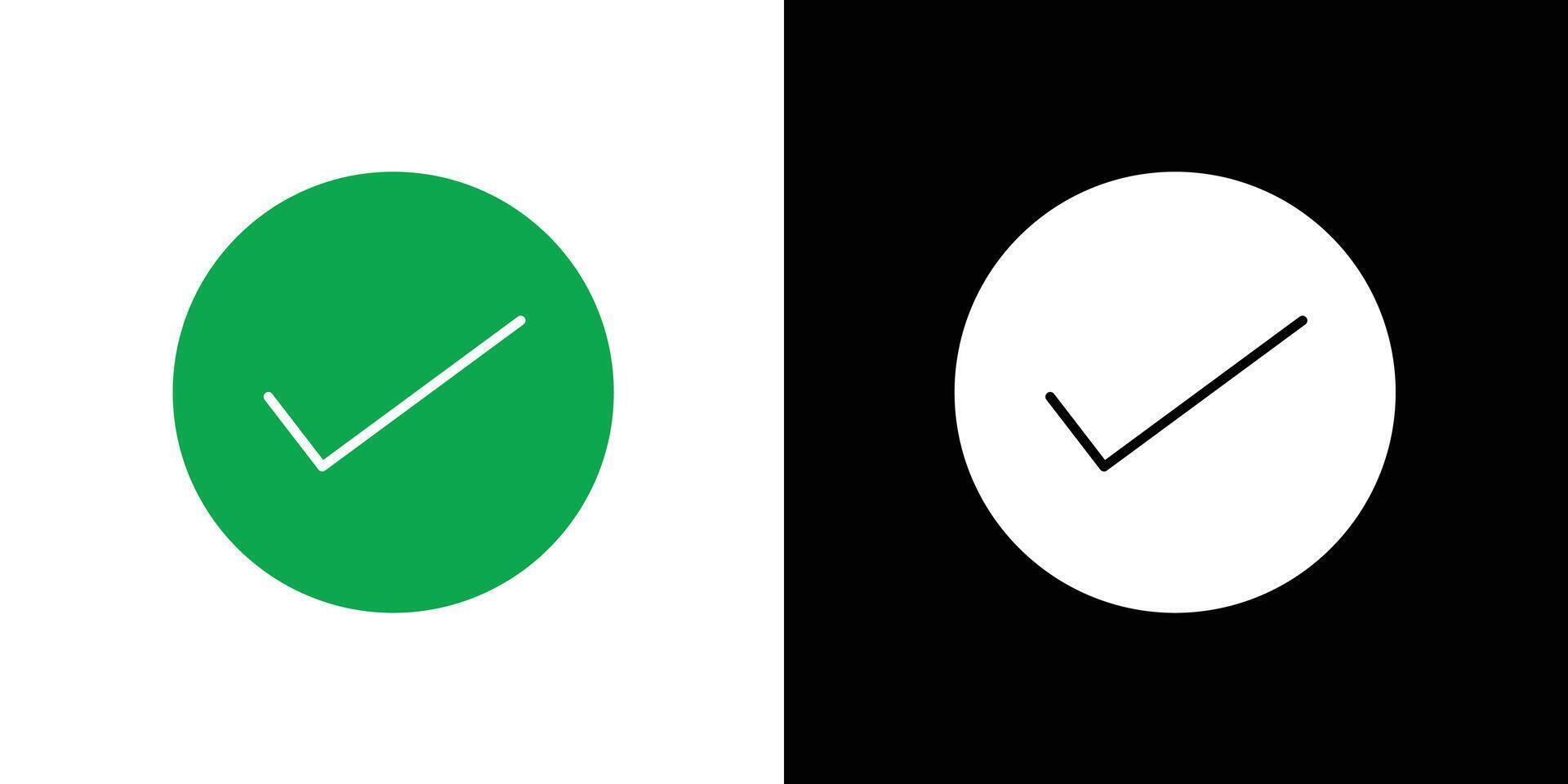 Check sign icon flat line symbol set. vector