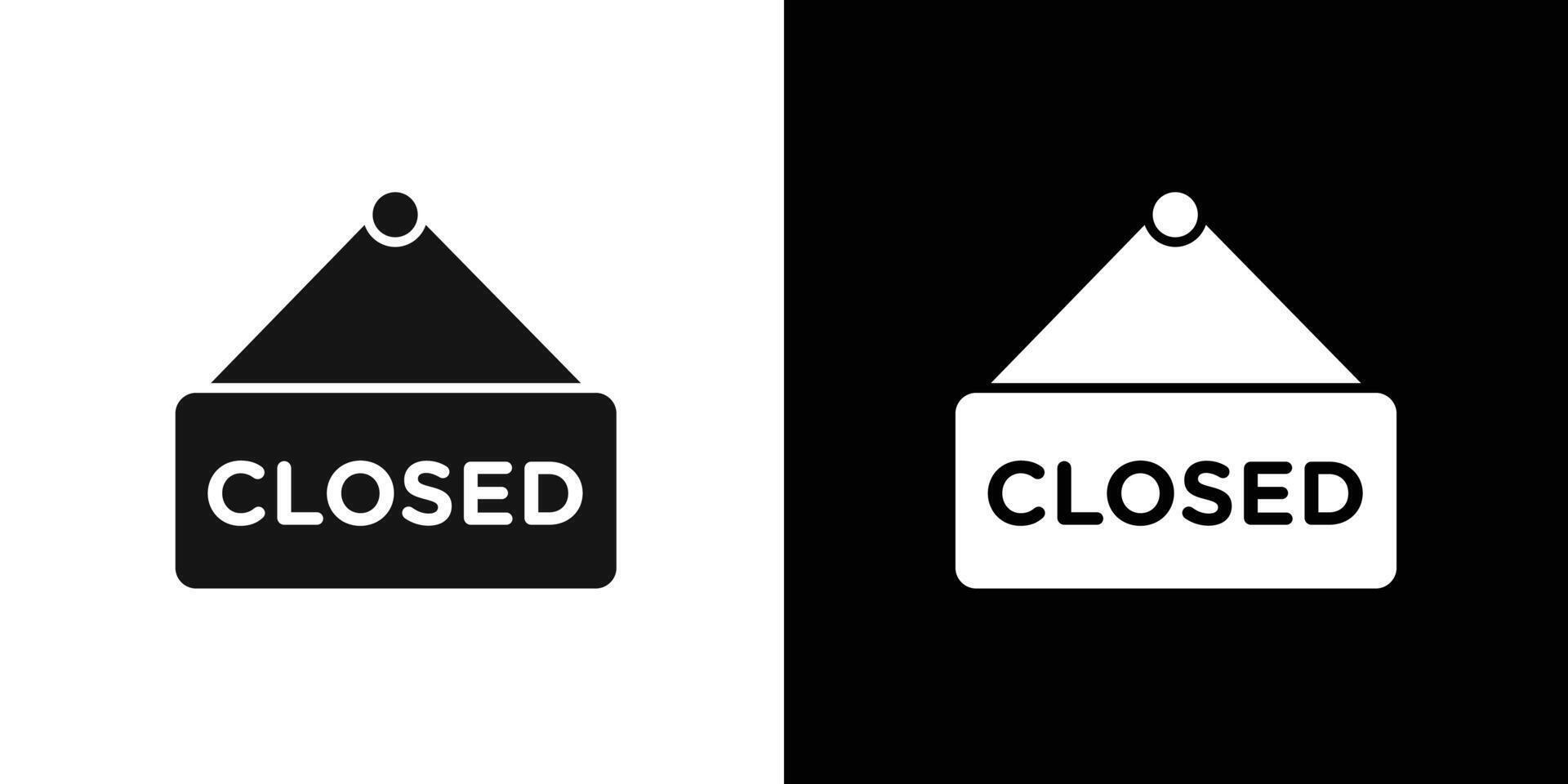 Closed Sign Icon flat line symbol set. vector