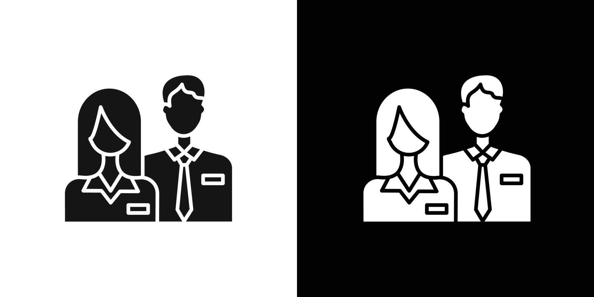 Company staff icon flat line symbol set. vector