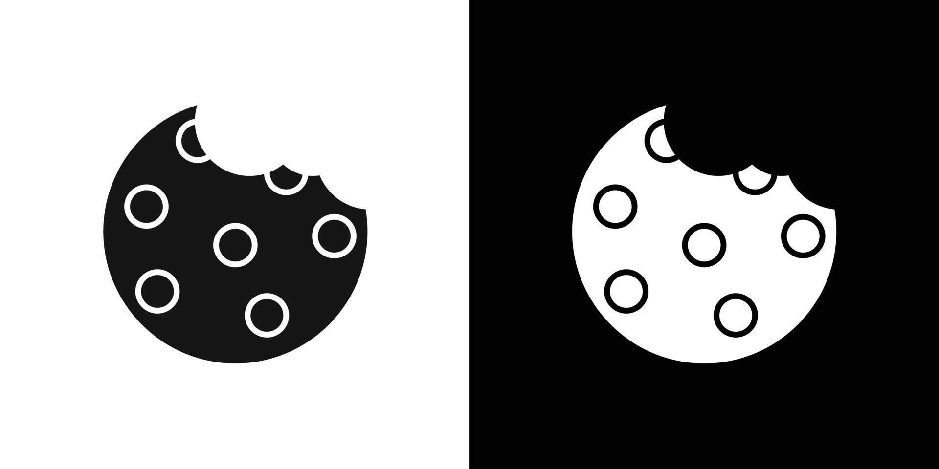 Cookie icon flat line symbol set. vector