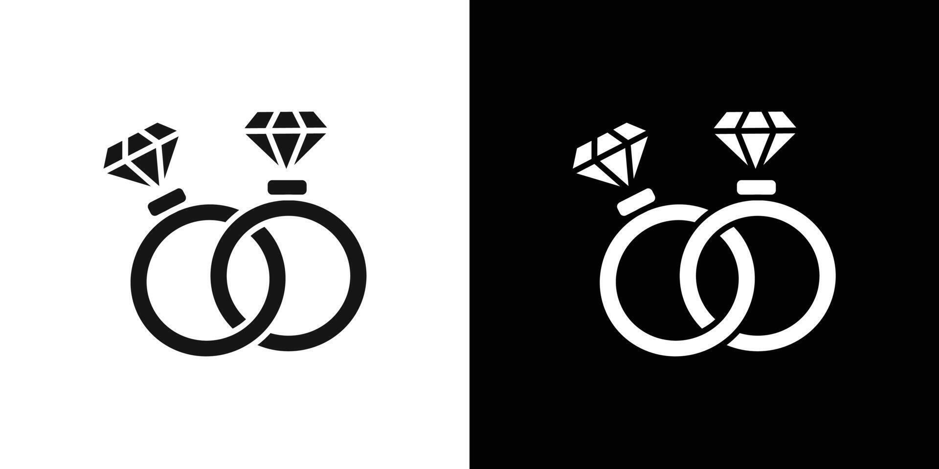 Couple Ring icon flat line symbol set. vector