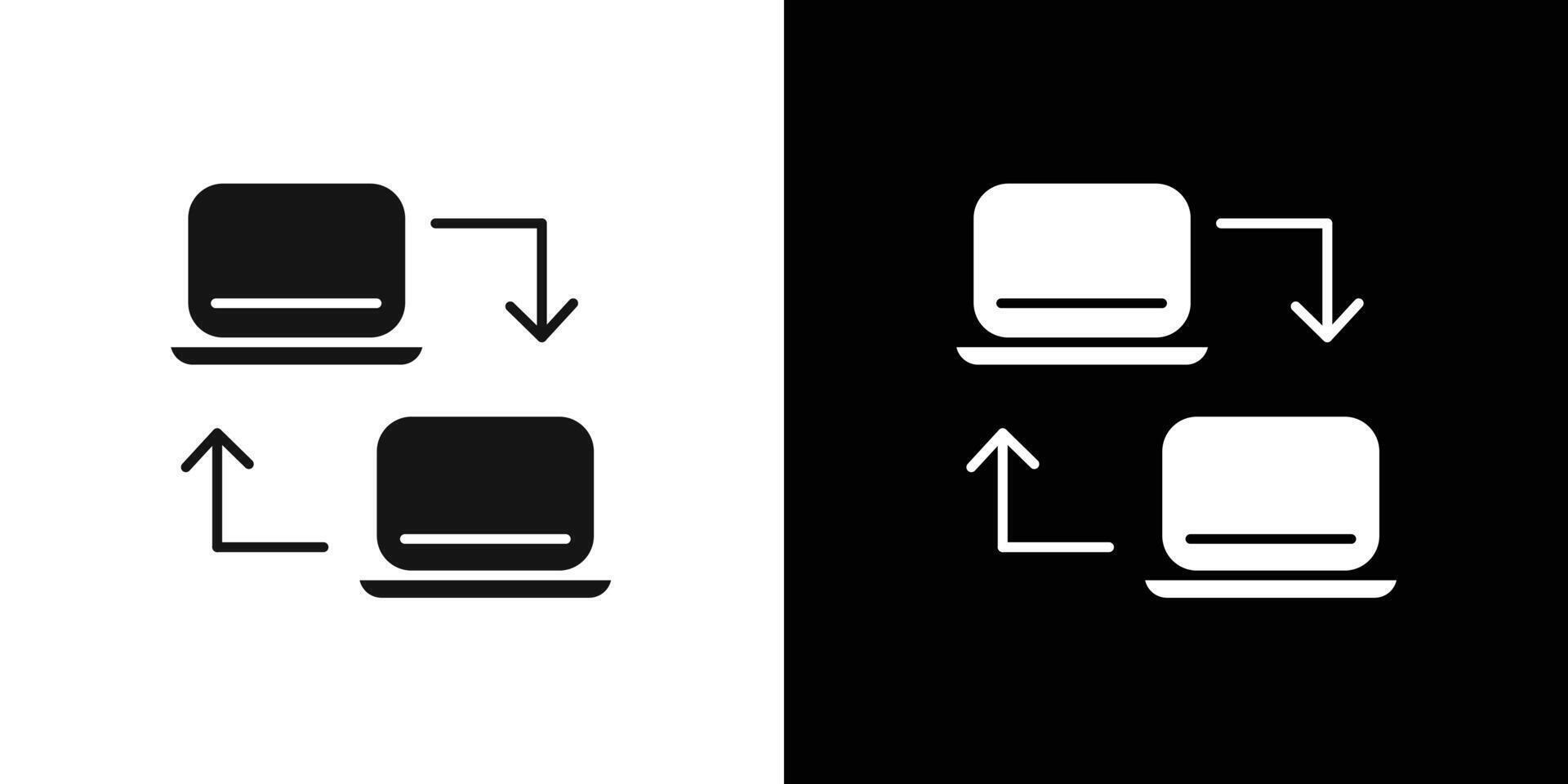 Data transferring icon flat line symbol set. vector