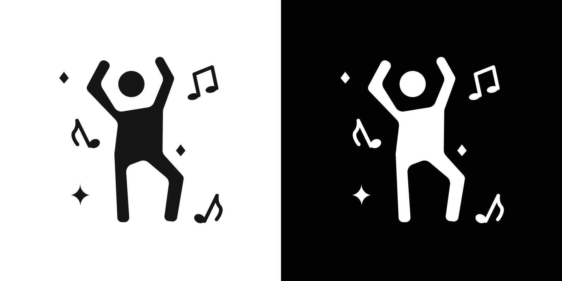 dance icon flat line symbol set. vector