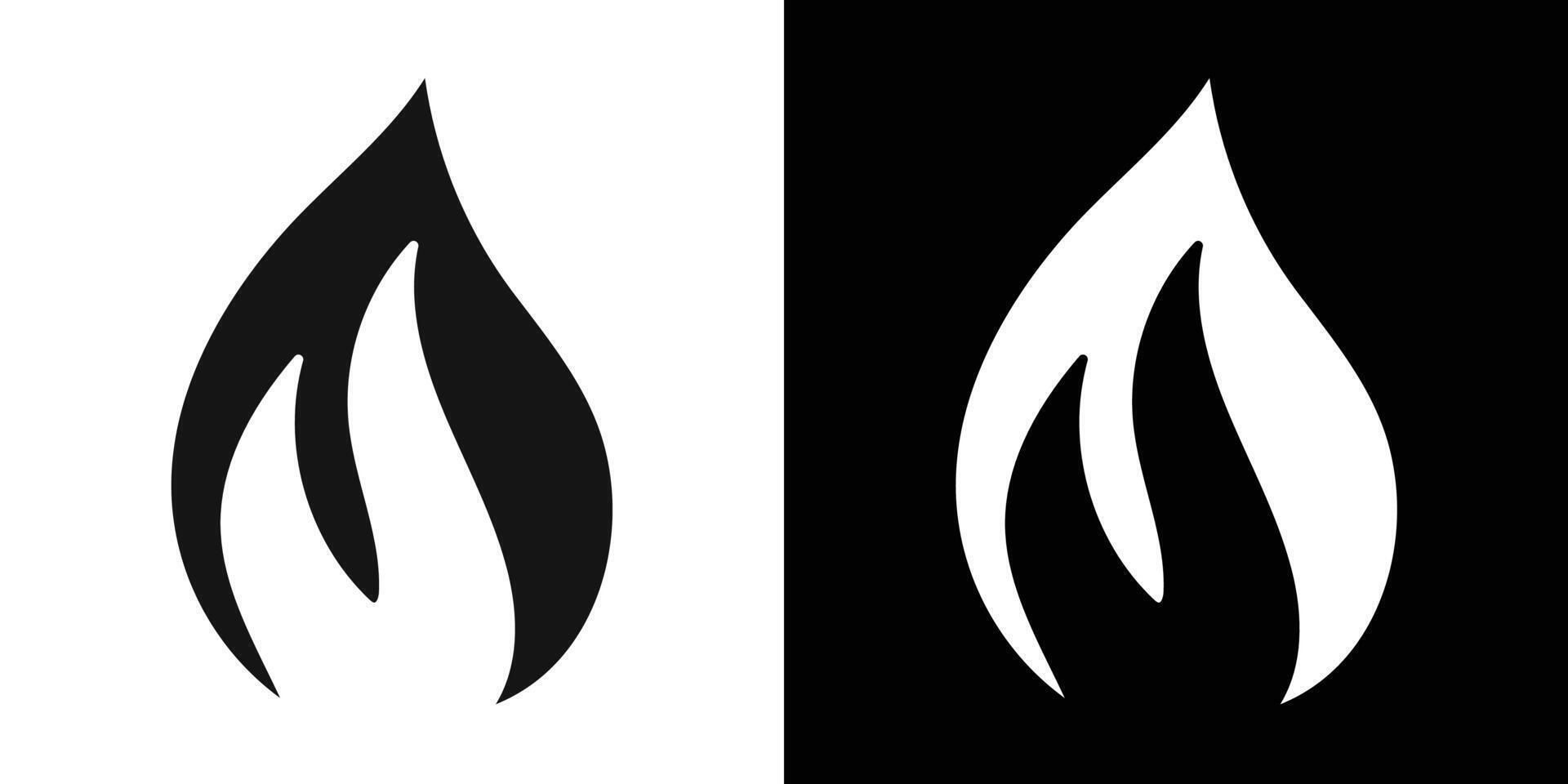 Flame fire icon flat line symbol set. vector