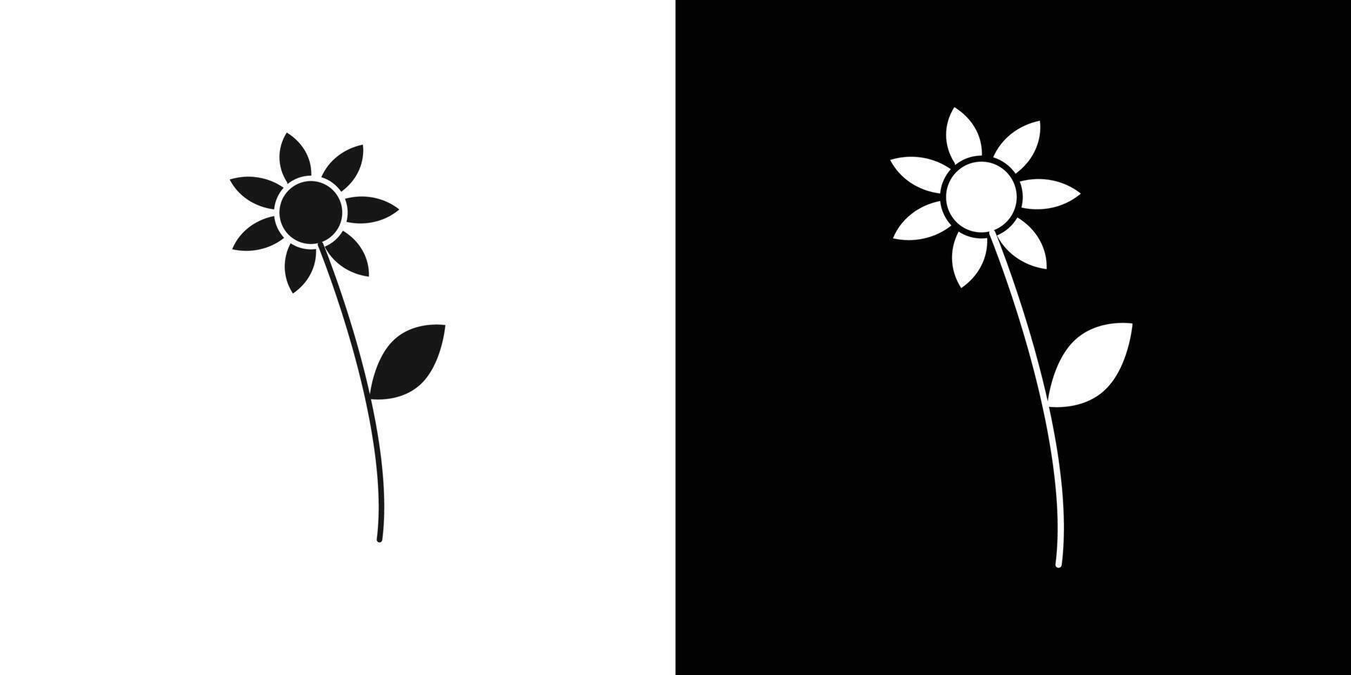 Flower icon flat line symbol set. vector