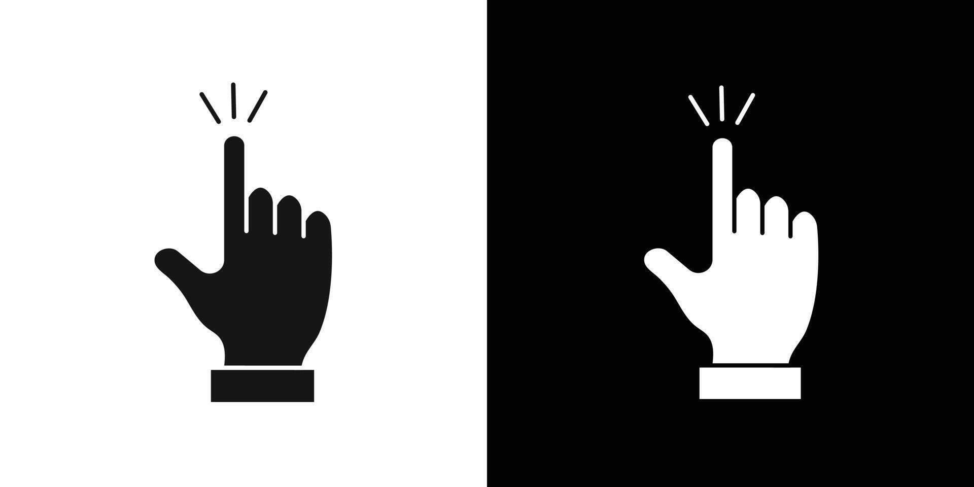 Hand clicking icon flat line symbol set. vector