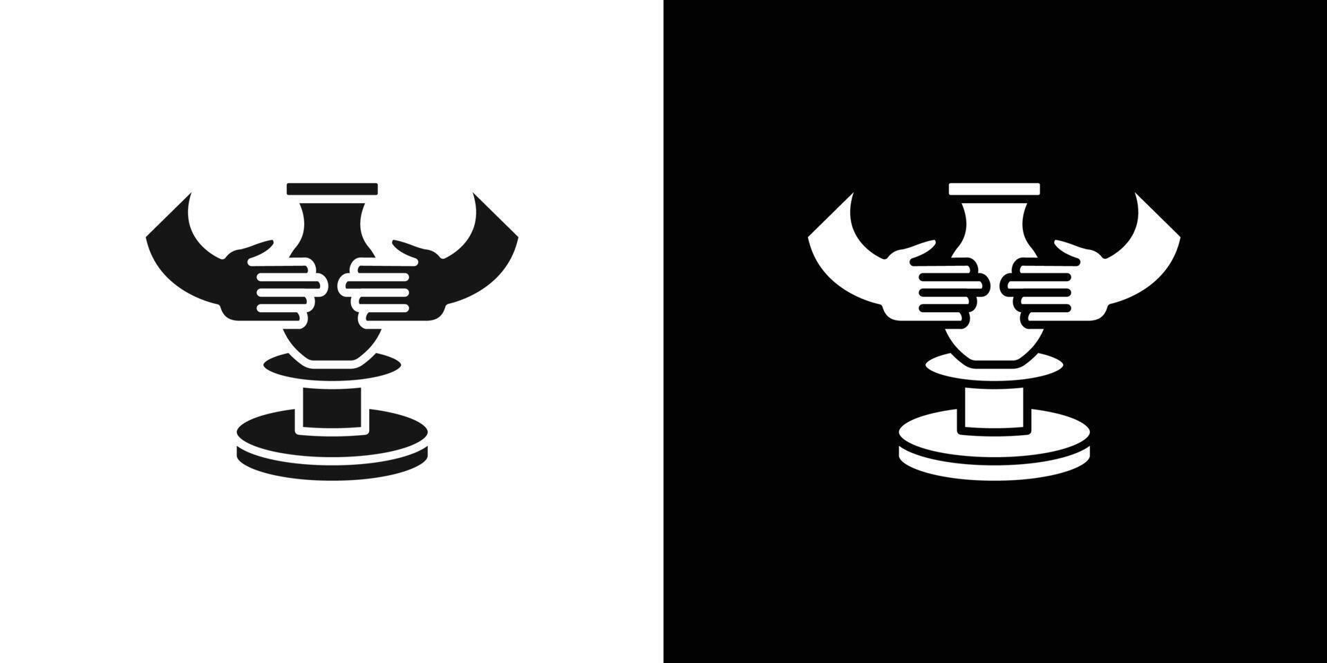 Handmade pottery icon flat line symbol set. vector