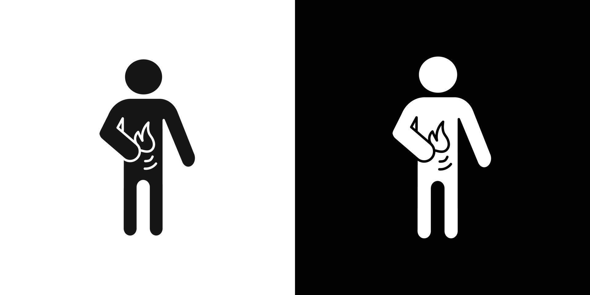 Indigestion icon flat line symbol set. vector