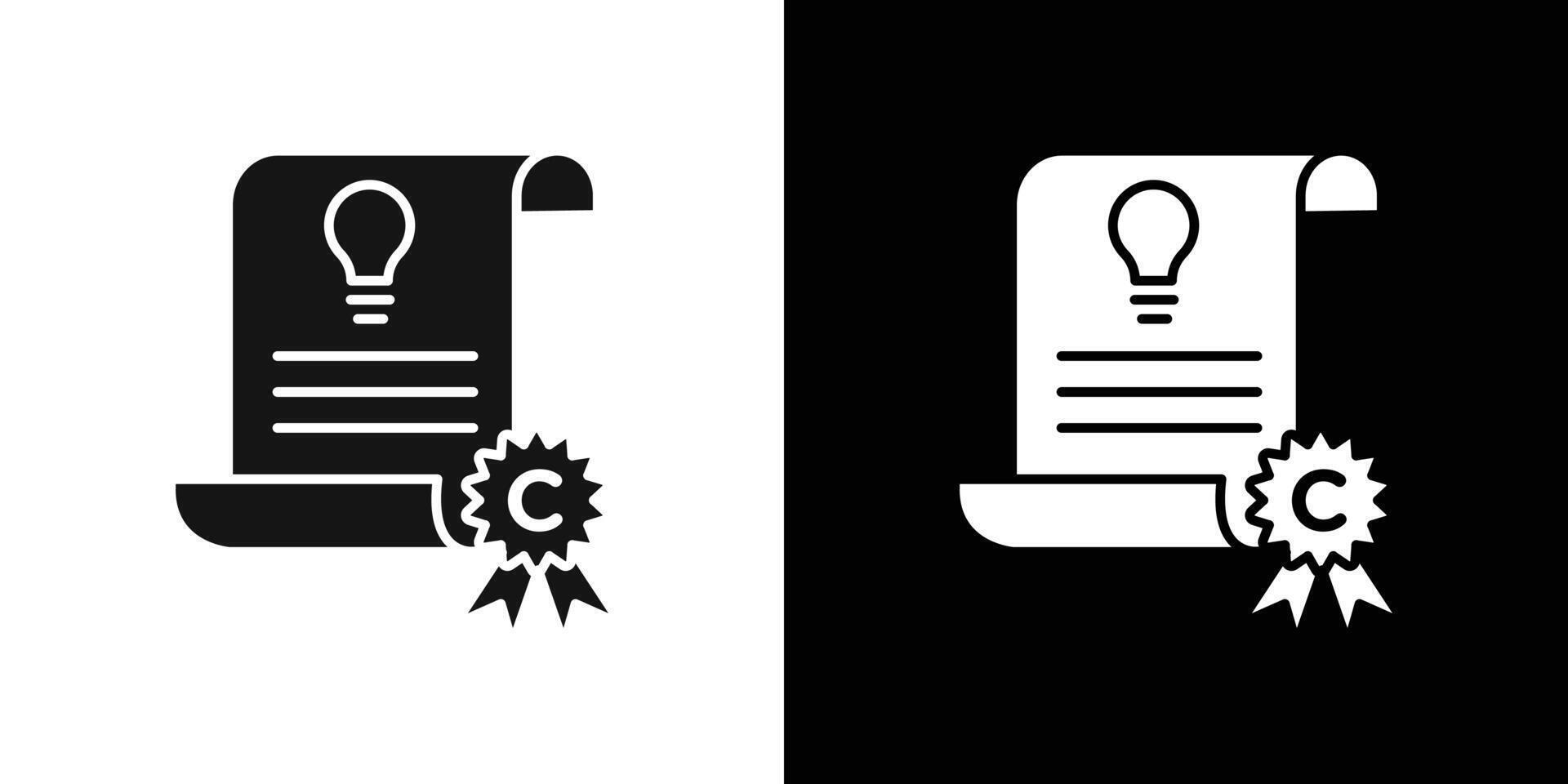 Intellectual property and copyright icon flat line symbol set. vector