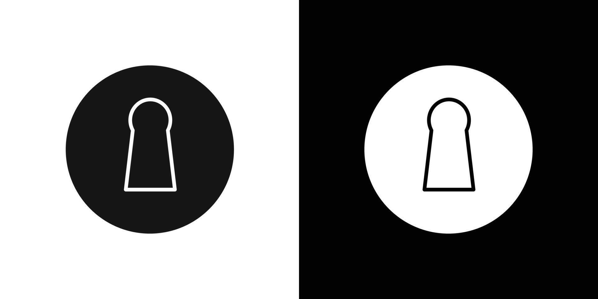key hole icon flat line symbol set. vector