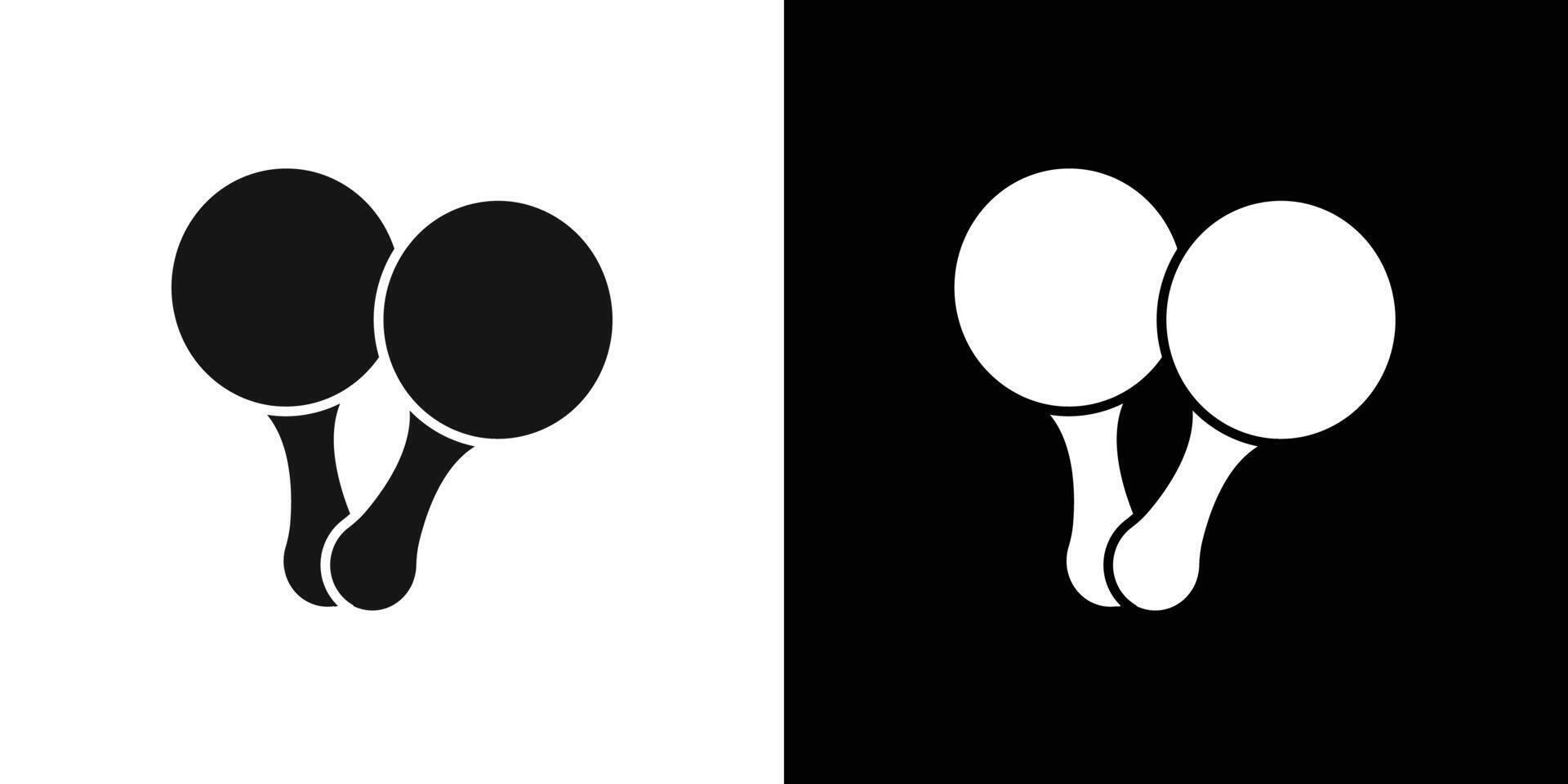Maracas icon flat line symbol set. vector