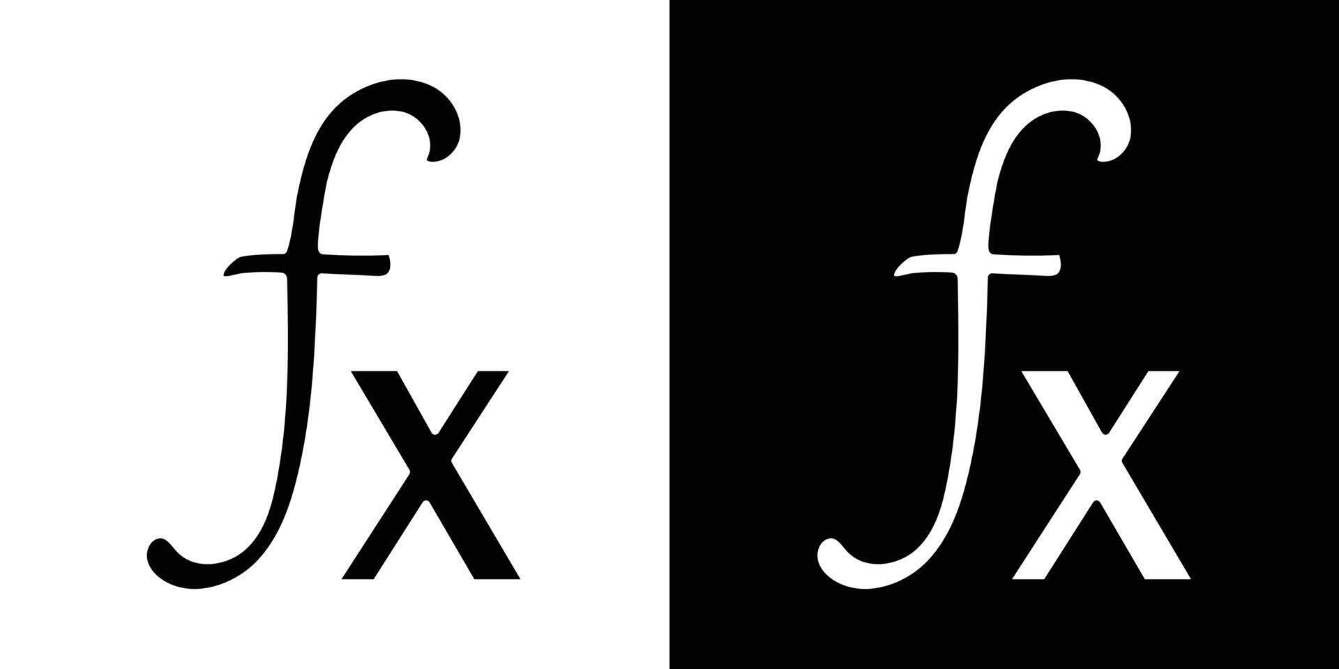 Math function icon flat line symbol set. vector