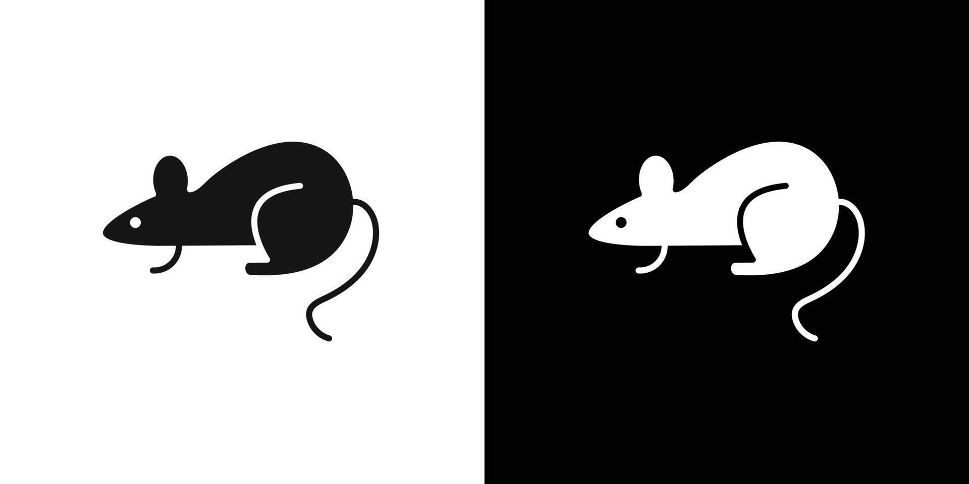Mouse animal icon flat line symbol set. vector