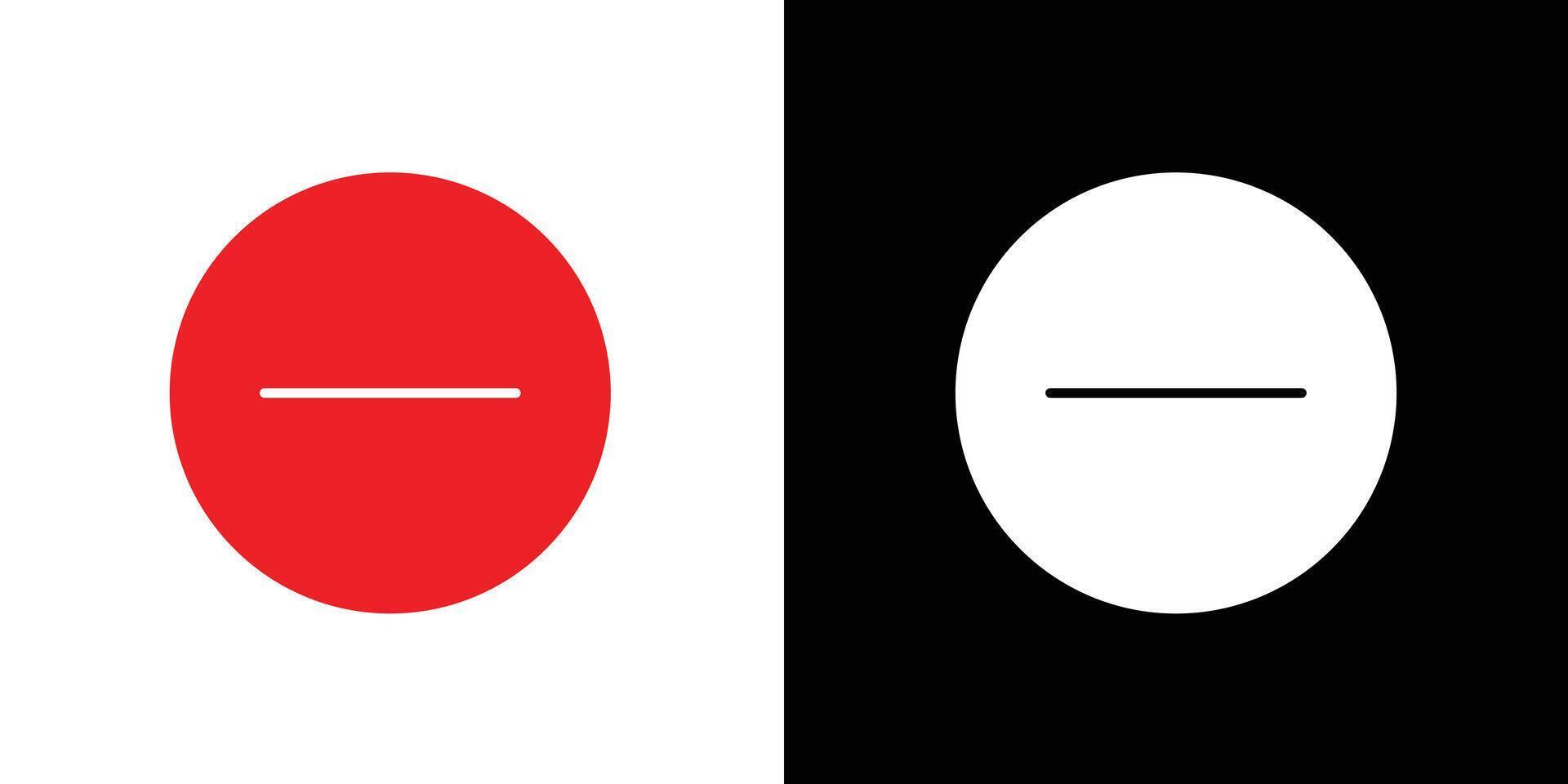 Negative sign icon flat line symbol set. vector