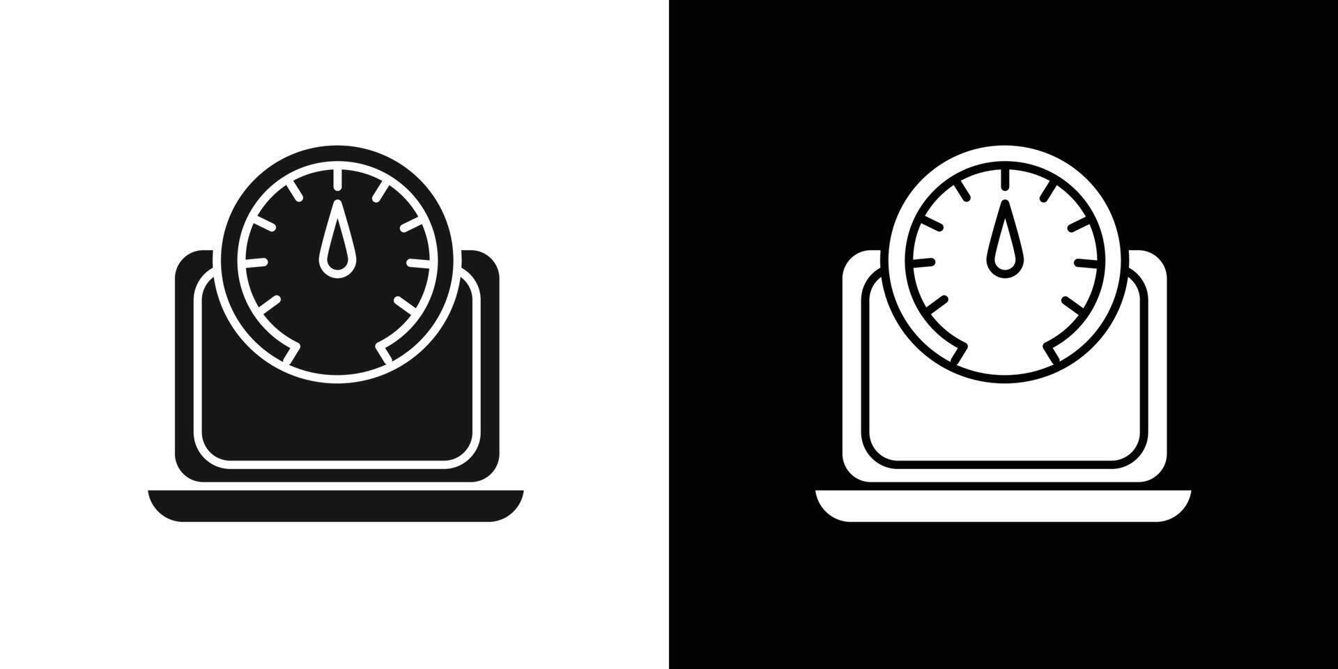 Network speed test icon flat line symbol set. vector