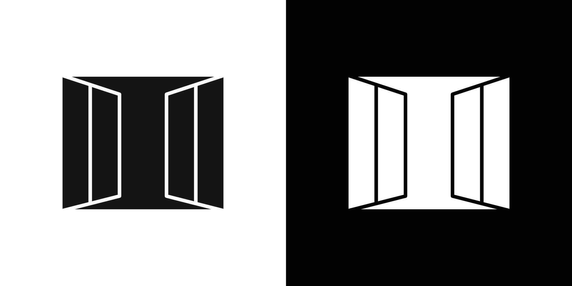 Open windows icon flat line symbol set. vector
