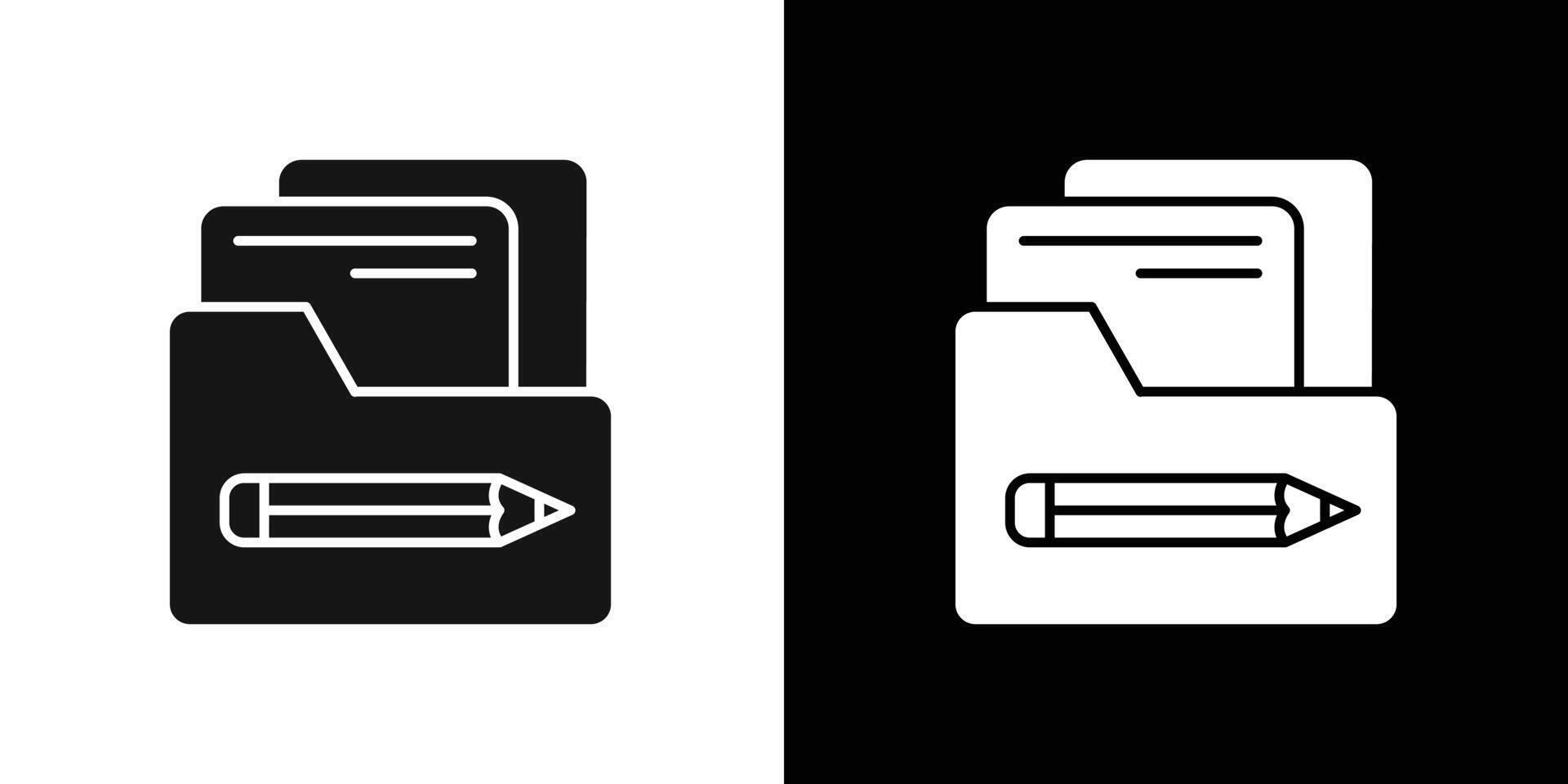 Portfolio icon flat line symbol set. vector
