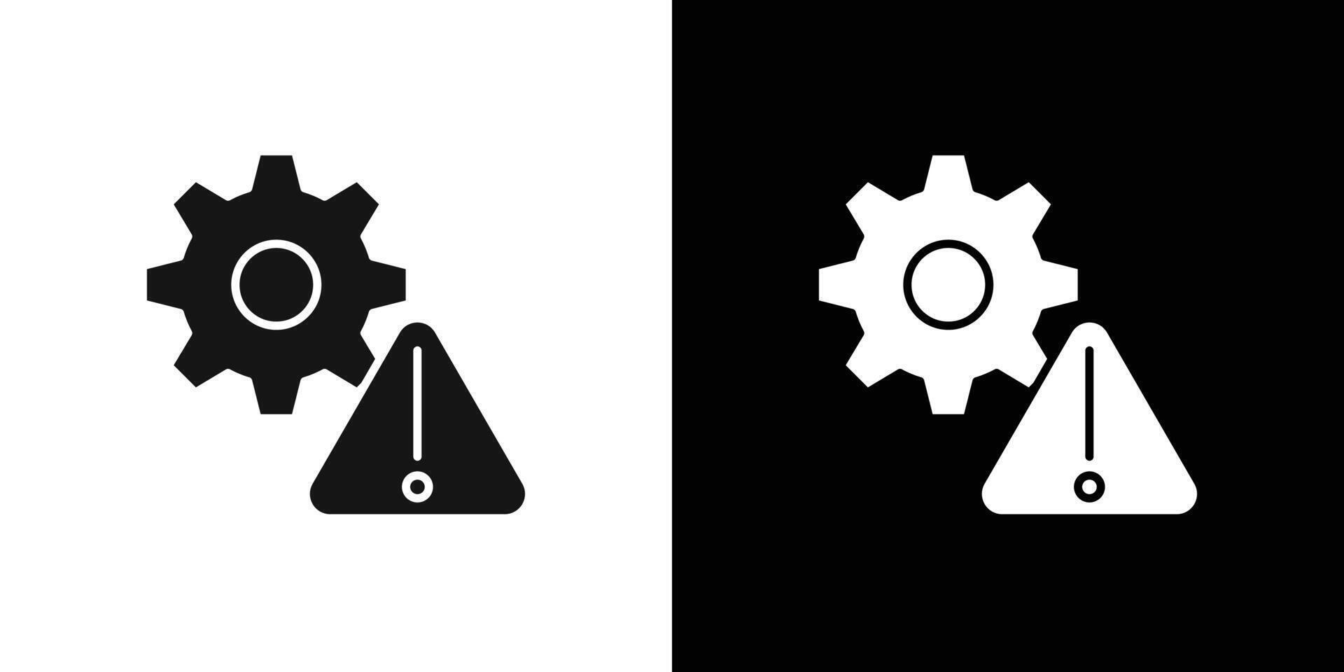 Technical warning icon flat line symbol set. vector
