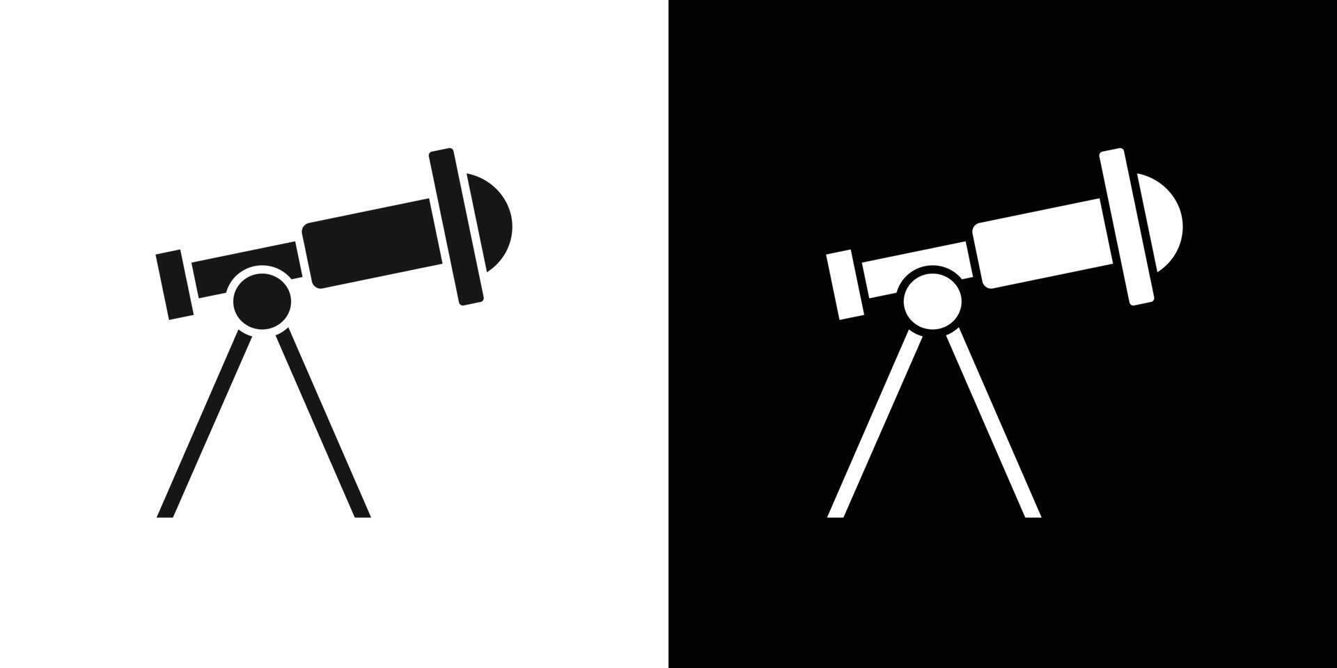 Telescope icon flat line symbol set. vector