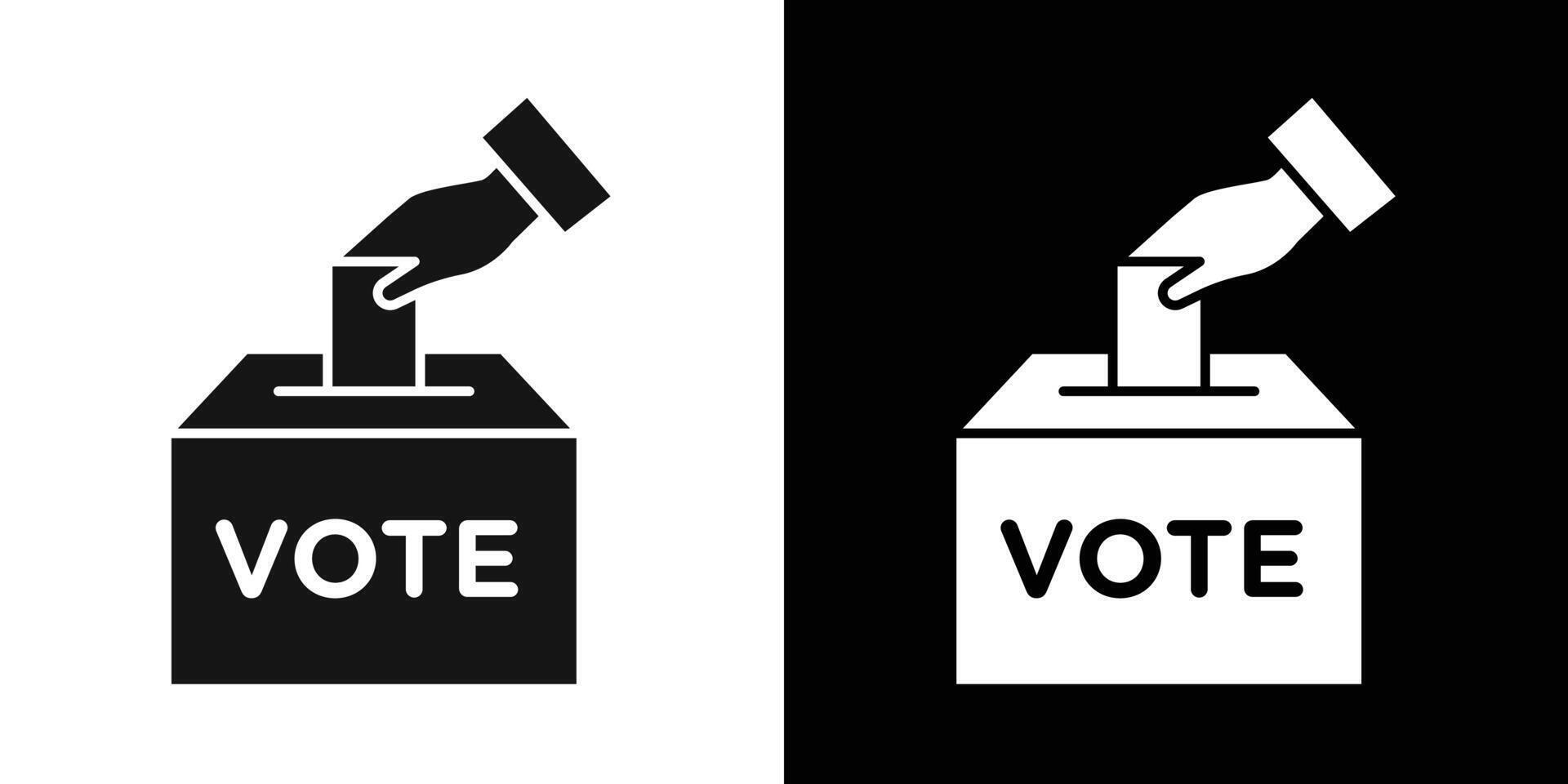 voting ballot box icon flat line symbol set. vector
