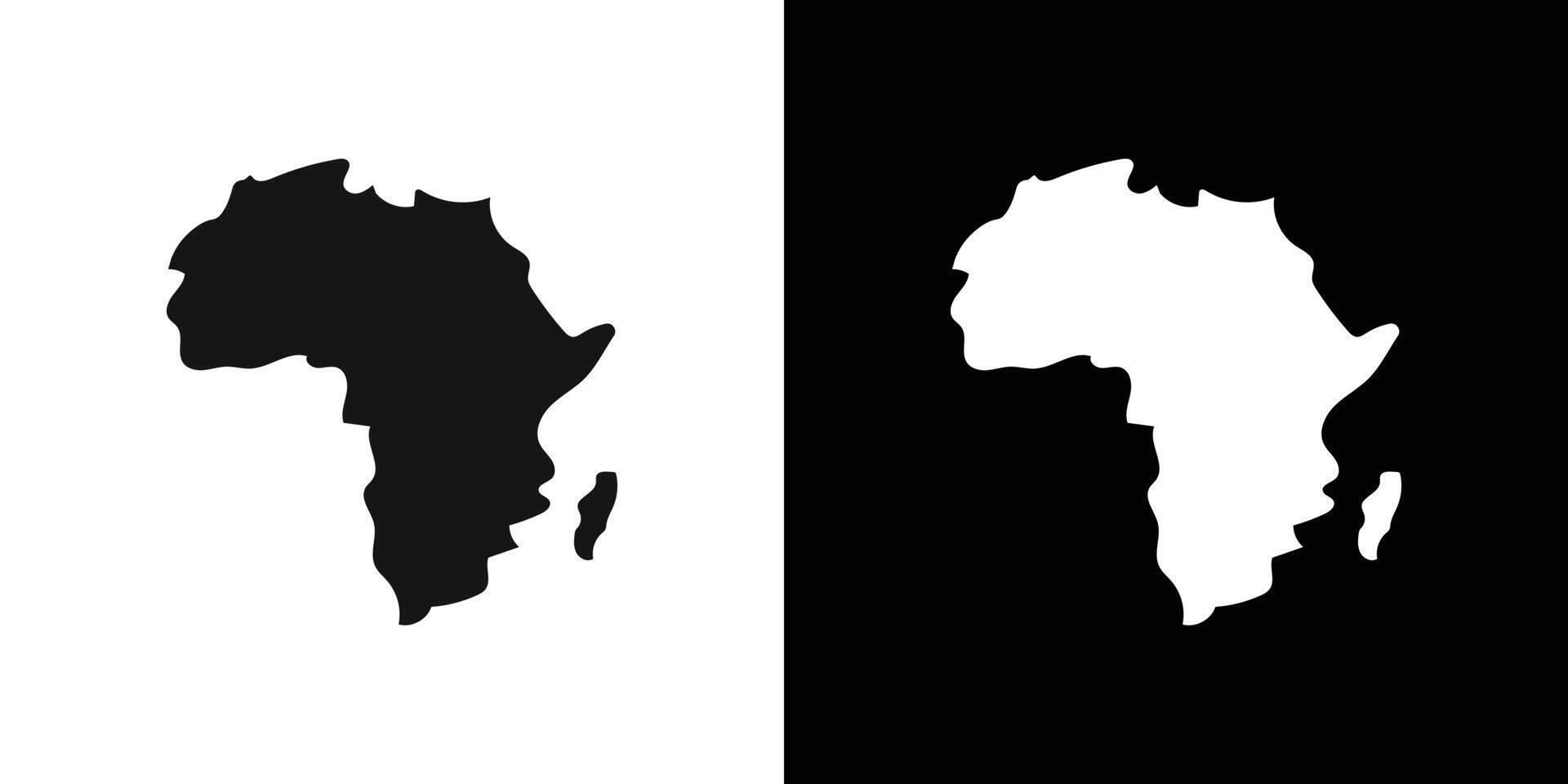 africa map icon Flat set outline vector