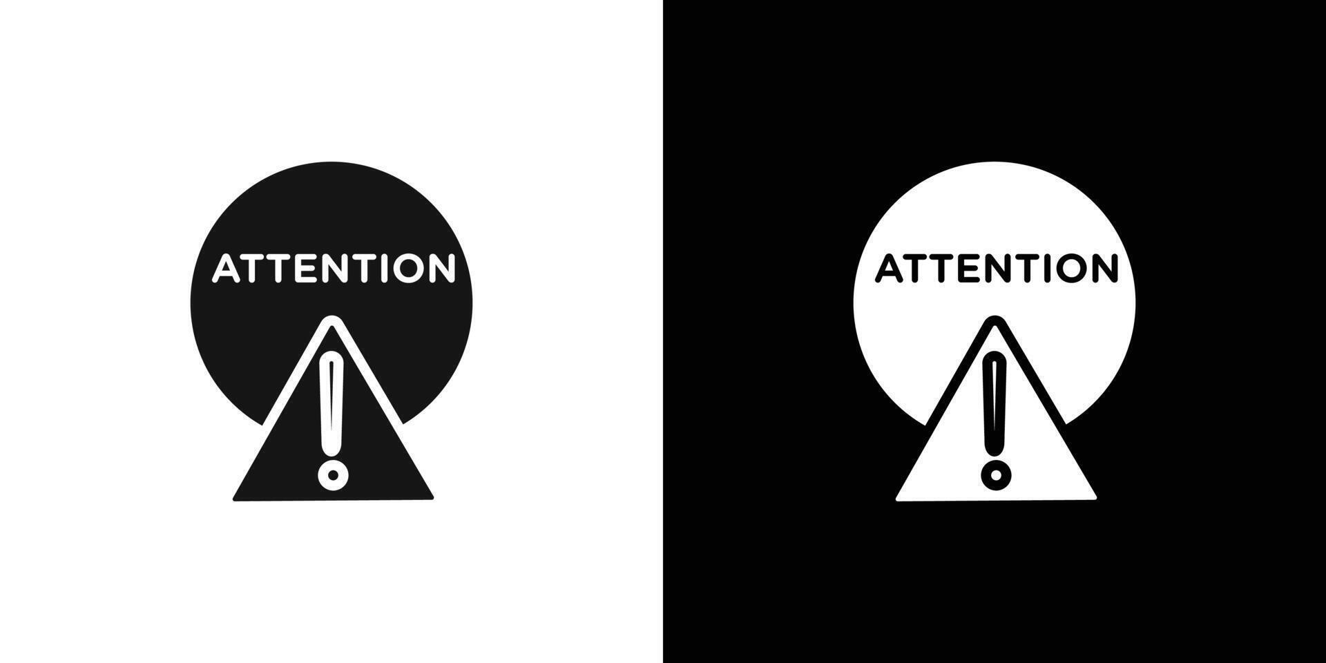 Attention Warning sign icon Flat set outline vector