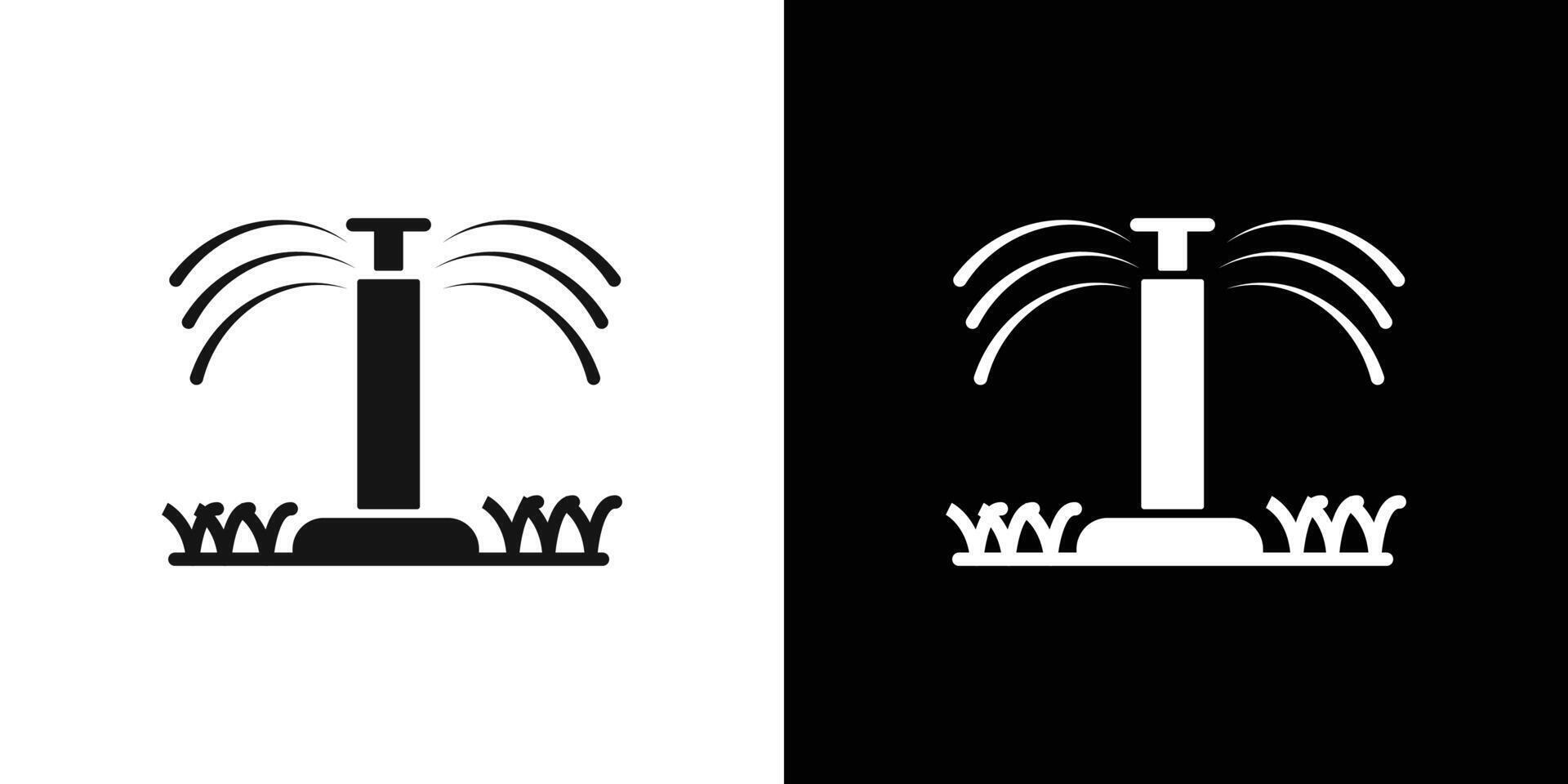 Automatic irrigation sprinklers icon Flat set outline vector