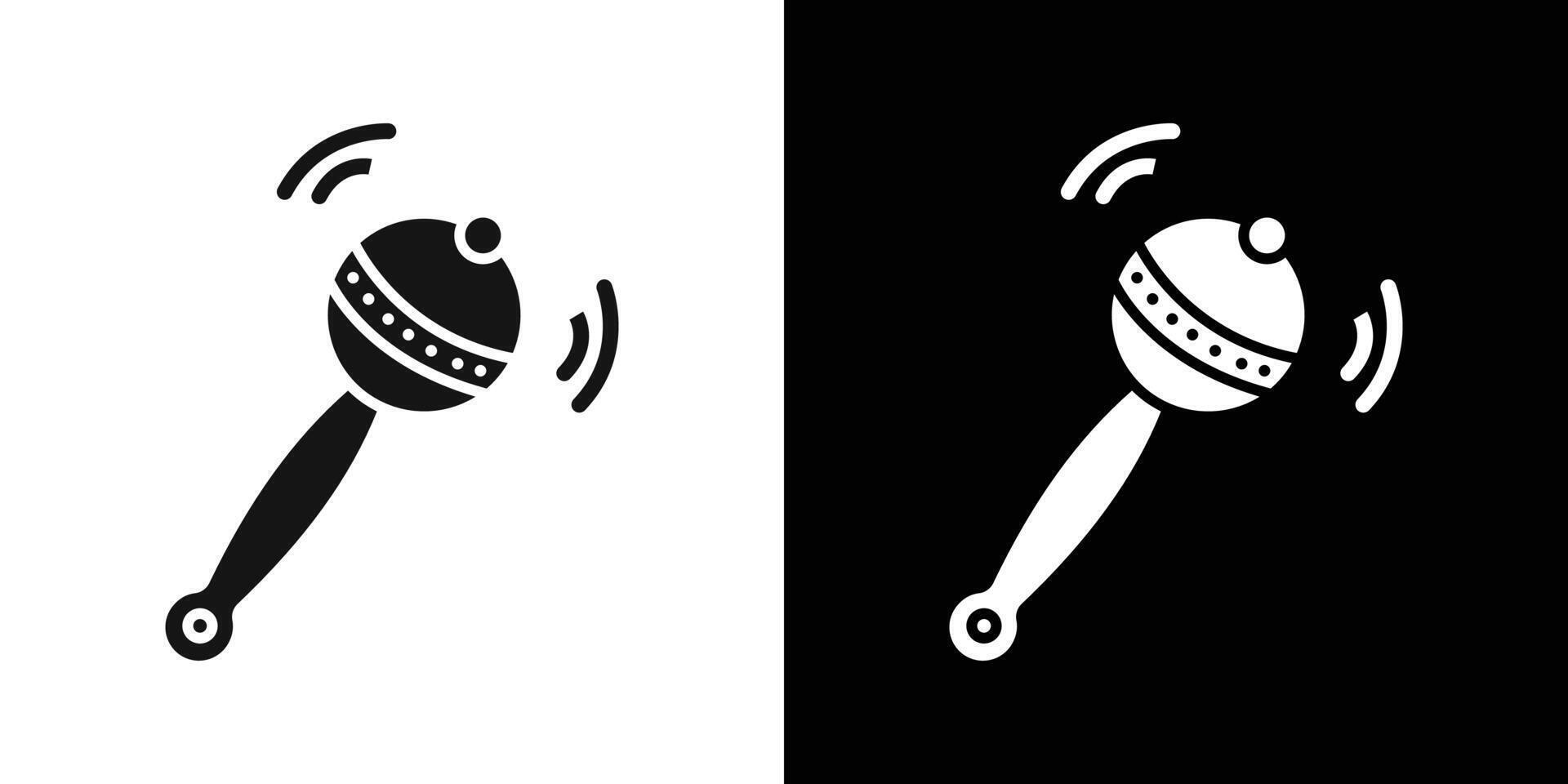 Baby rattle icon Flat set outline vector
