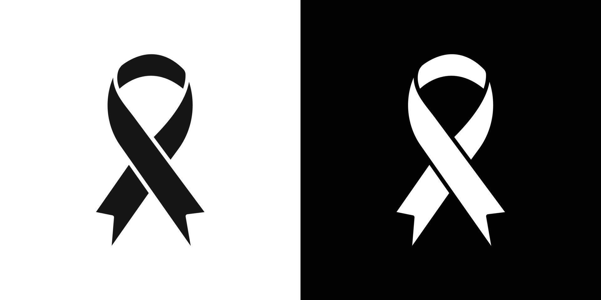 Awareness ribbon icon Flat set outline vector