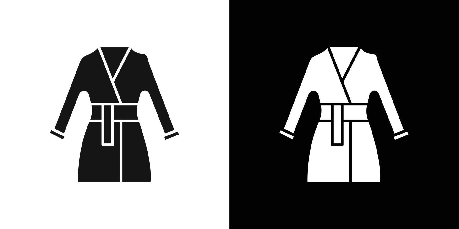 bathrobe icon Flat set outline vector