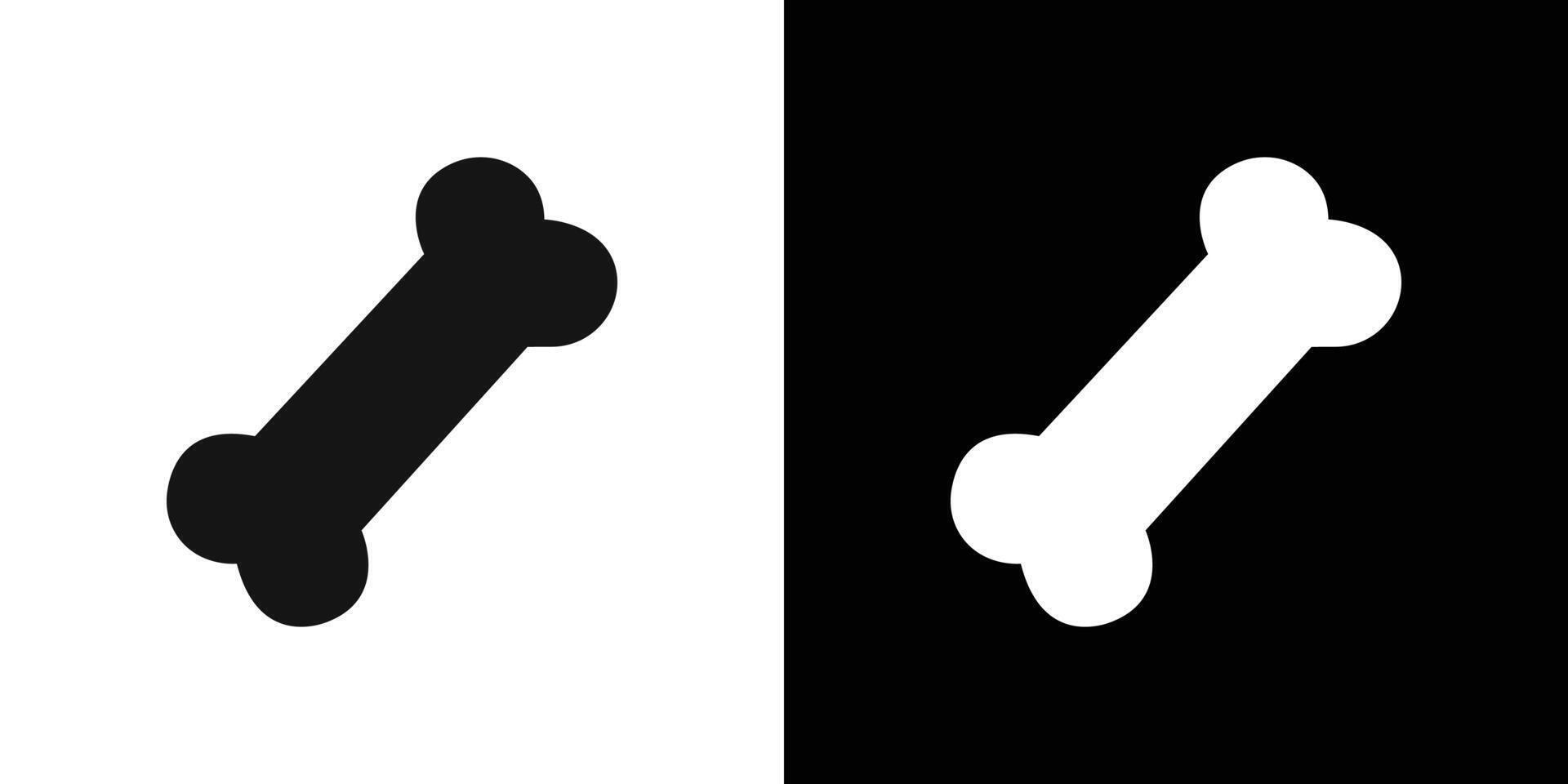 Bone icon Flat set outline vector
