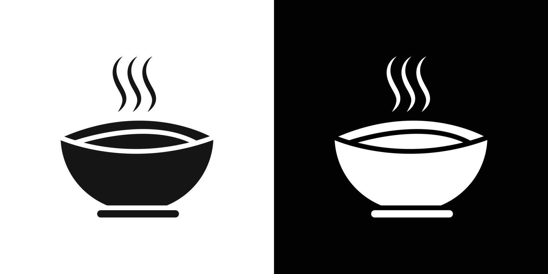 Bowl icon Flat set outline vector