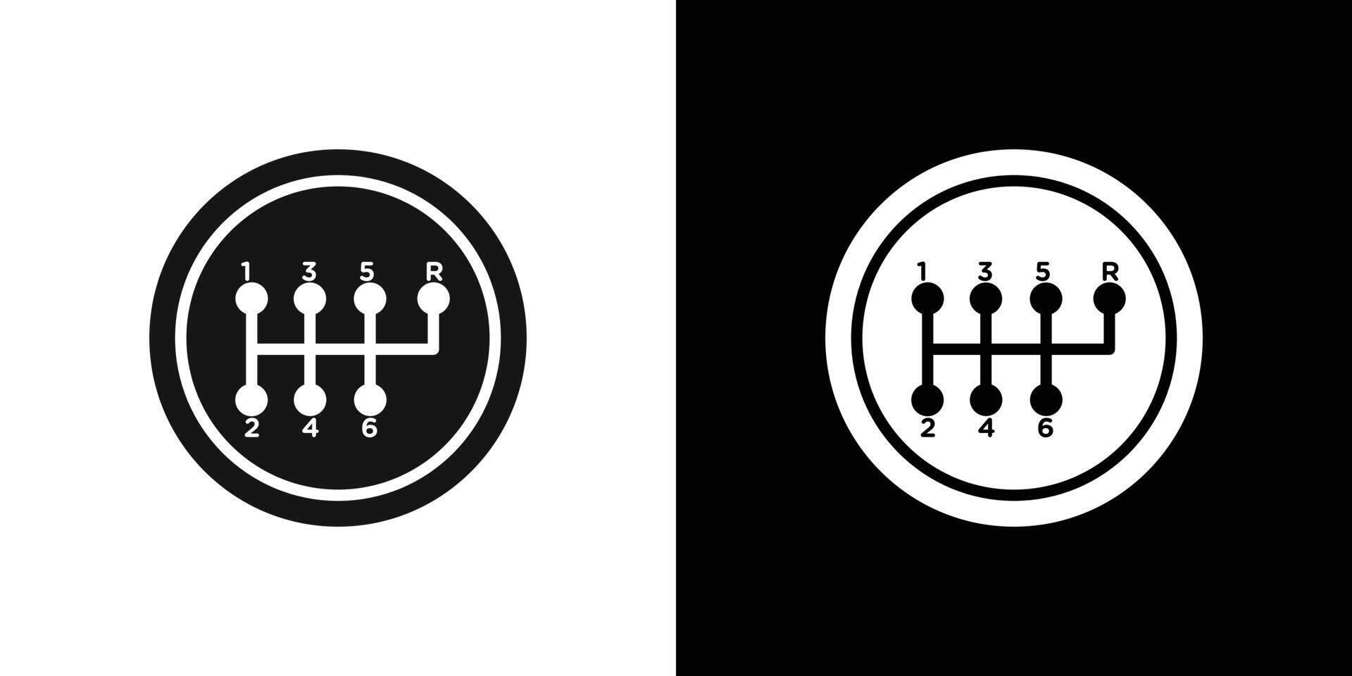 car manual shift lever icon Flat set outline vector